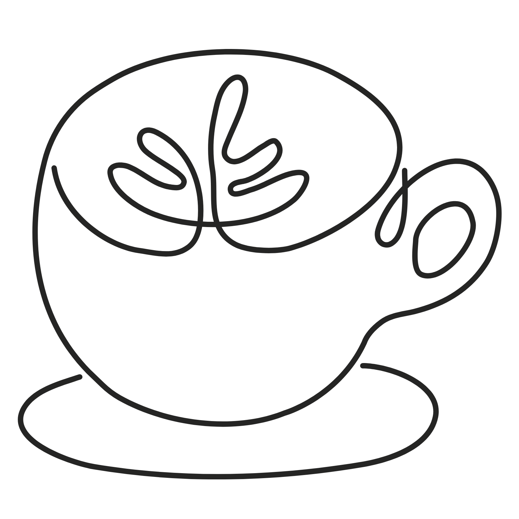 Geometric drawing of an outline square with sections divided by vertical, horizontal, and diagonal lines.