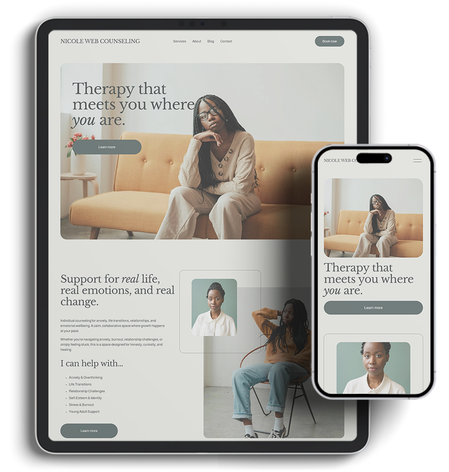 squarespace website template for therapists