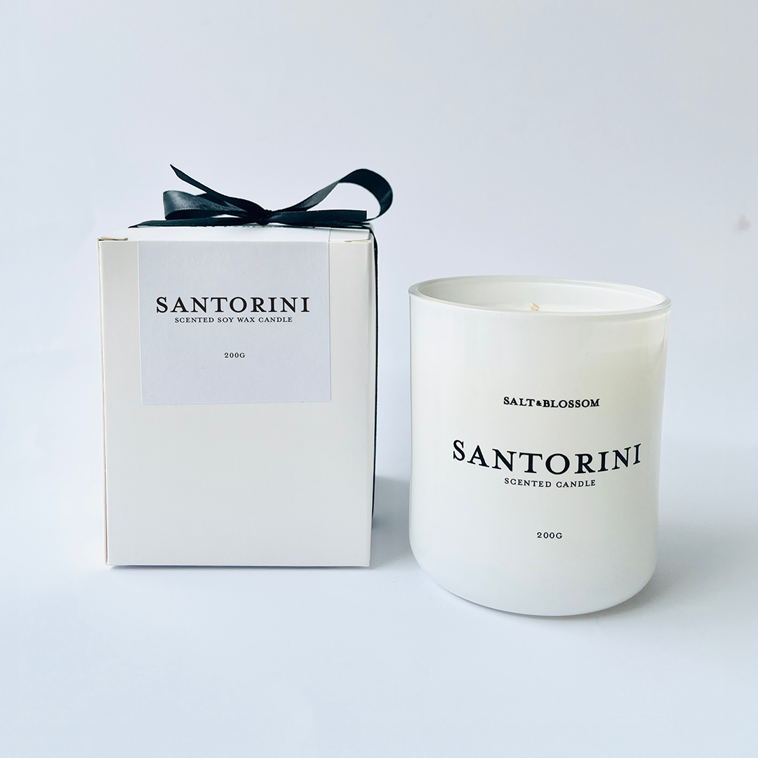 Santorini Soy Wax Candle - Sea Salt & Fig Leaf