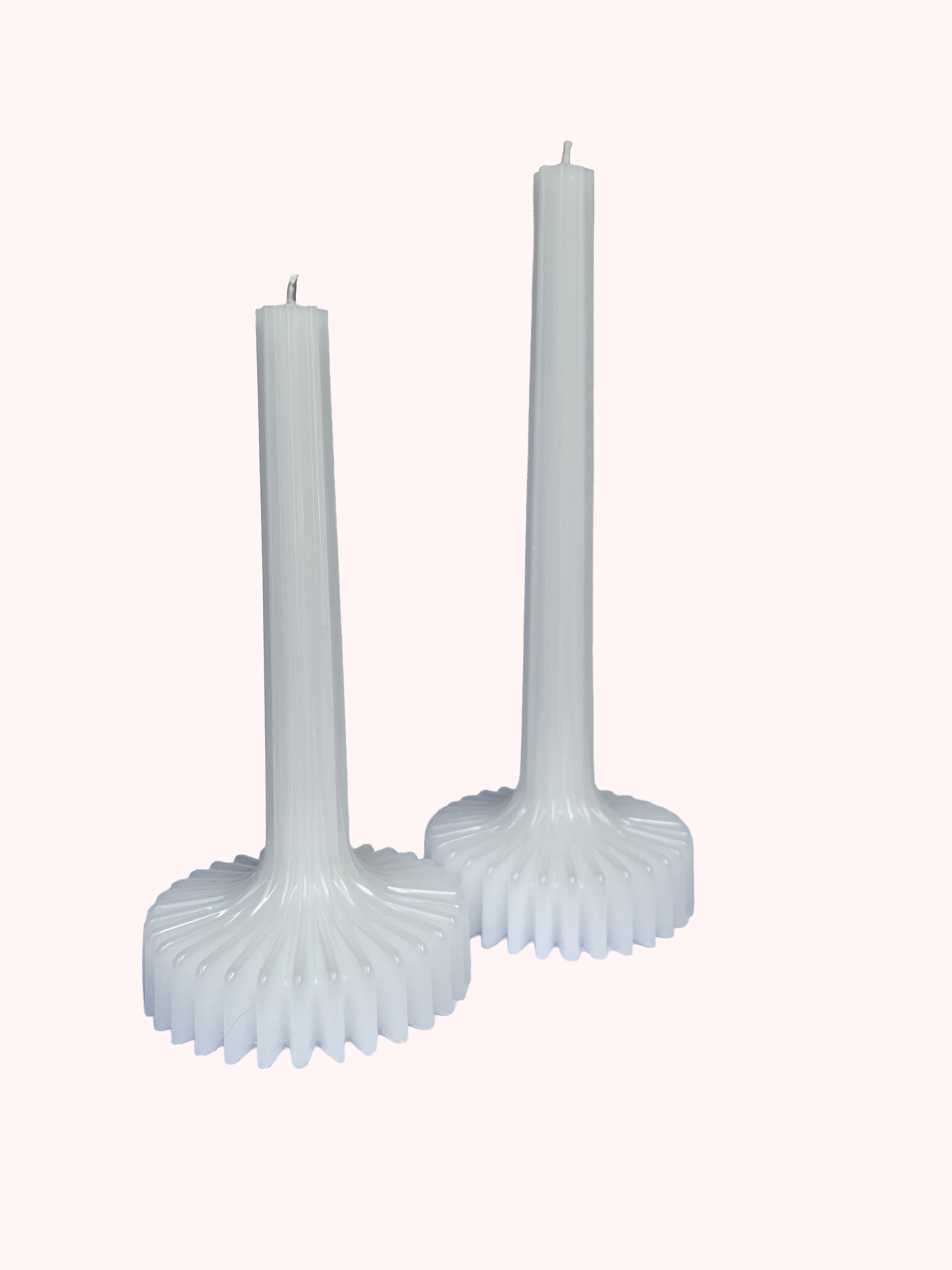 Snowy White Christmas Taper Candle