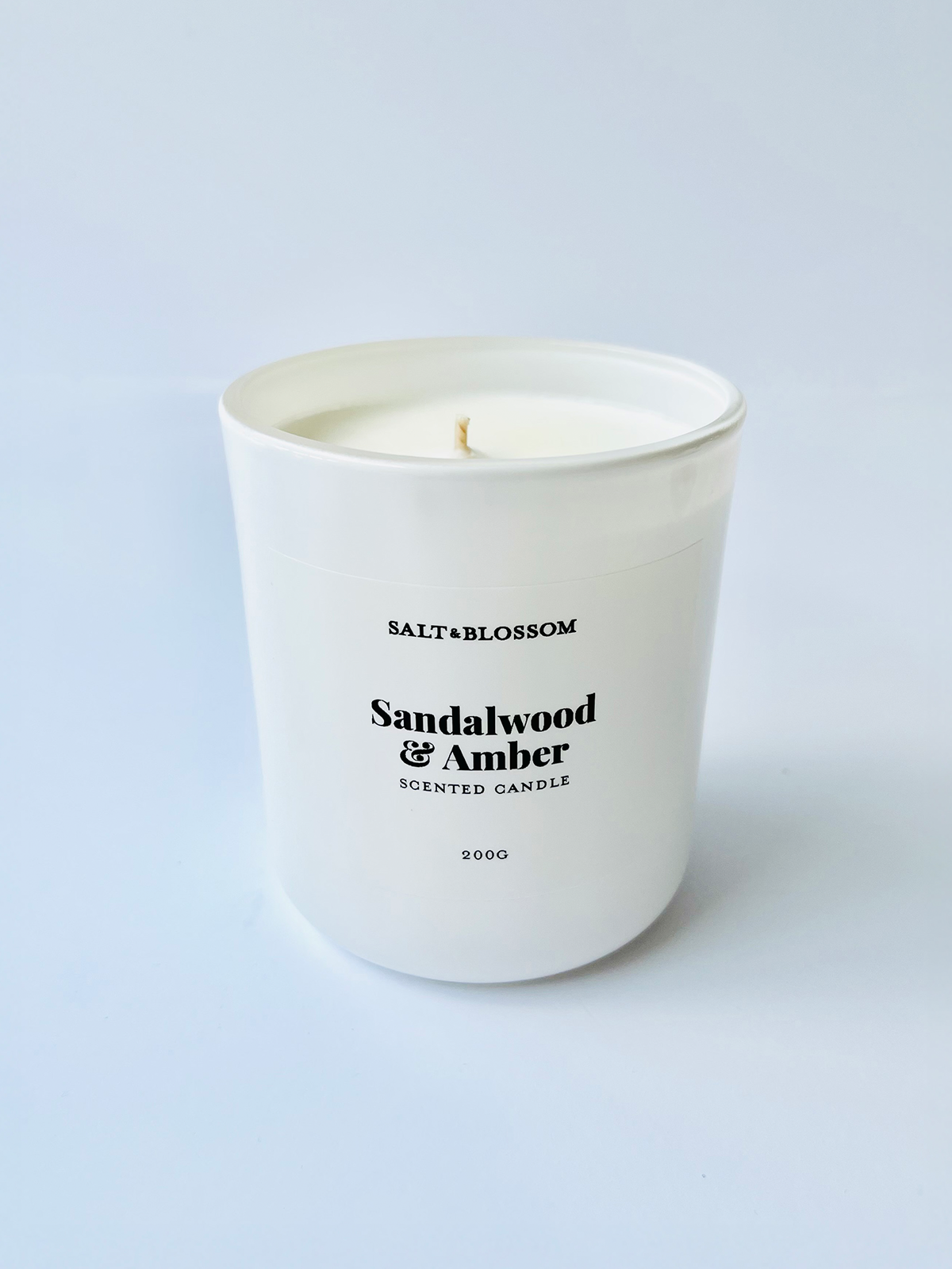 Sandalwood & Amber Scented Candle