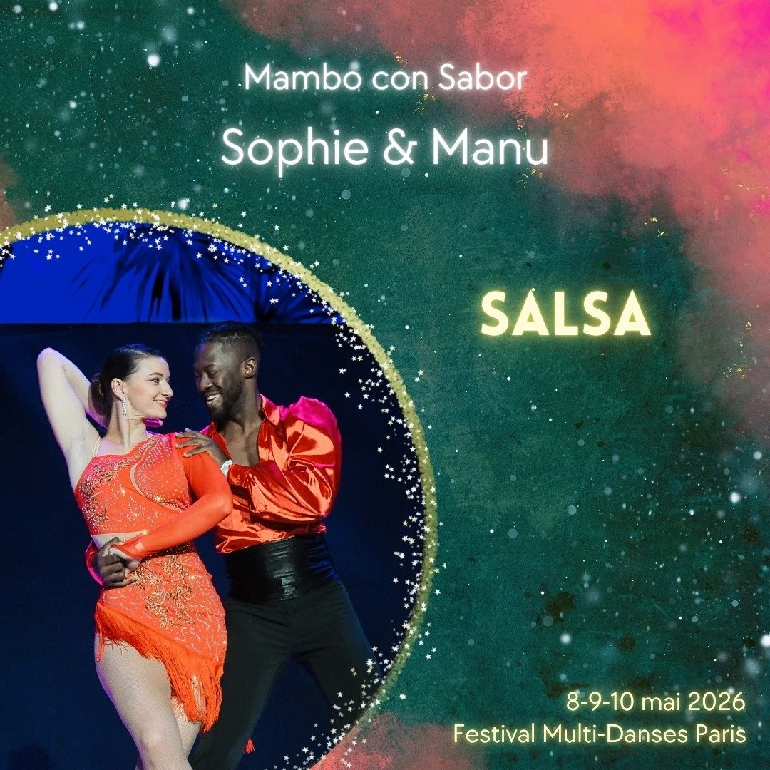 Pr&eacute;sentation des professeurs (1 / 27)

✨ Salsa Portoricaine ✨
Sophie &amp; Manu
[&Eacute;cole Mambo con Sabor]

La Salsa Portoricaine, &eacute;galement appel&eacute;e style &ldquo;On2&rdquo; ou New York Style, est une danse de couple &eacute;l