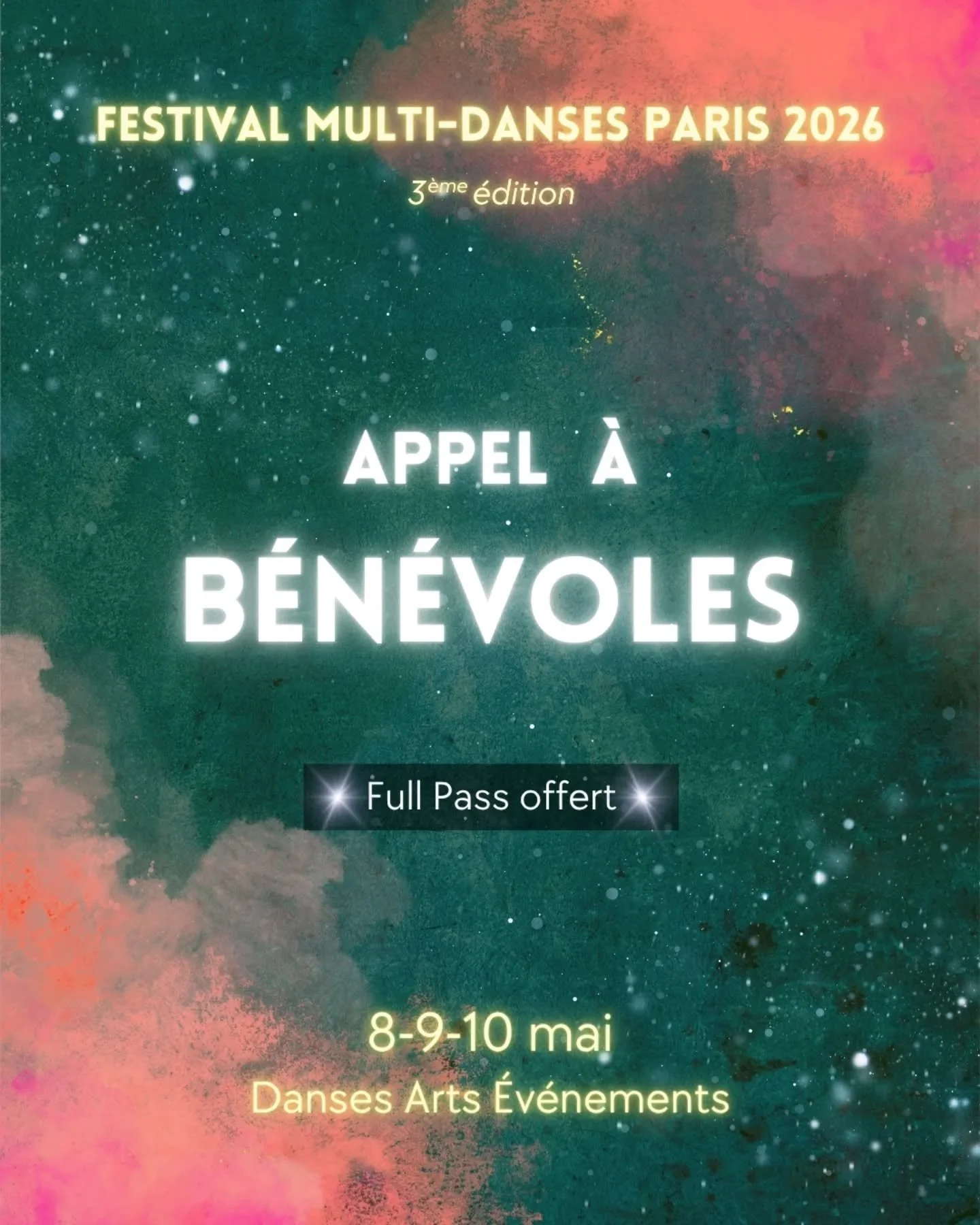 ✨&nbsp;On recrute des b&eacute;n&eacute;voles !&nbsp;✨

Le&nbsp;Festival Multi-Danses Paris 2026&nbsp;approche&hellip; et nous cherchons des personnes motiv&eacute;es pour rejoindre l&rsquo;&eacute;quipe 💫

💃 Participer &agrave; l&rsquo;organisatio