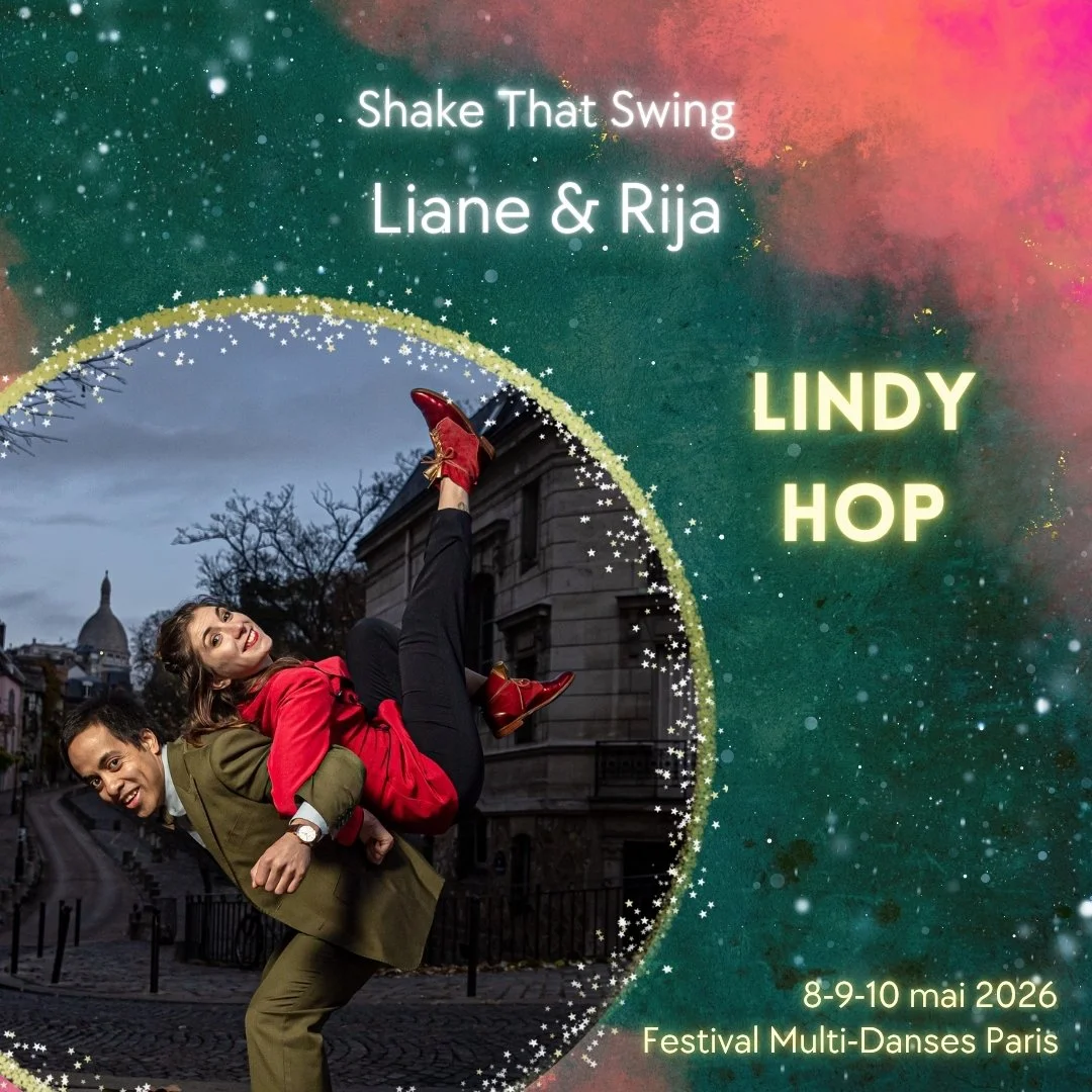 Pr&eacute;sentation des professeurs (4 / 27)

✨ Lindy Hop ✨
Liane &amp; Rija
[&Eacute;cole Shake That Swing]

Le Lindy Hop est une danse swing apparue &agrave; la fin des ann&eacute;es 1920 &agrave; Harlem, New York, au sein de la communaut&eacute; a