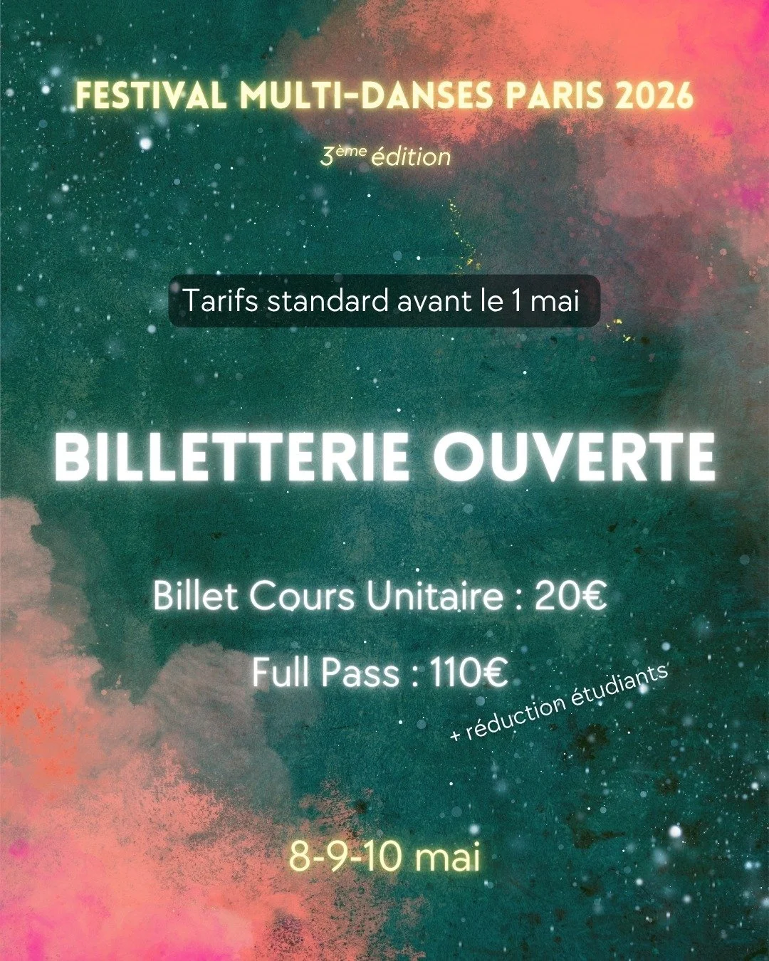 Les tarifs &eacute;voluent&hellip; et les billets &agrave; l&rsquo;unit&eacute; sont d&eacute;sormais disponibles 🎟️

&Agrave; partir d&rsquo;aujourd&rsquo;hui :
&ndash; le Full Pass passe au tarif normal
&ndash; vous pouvez r&eacute;server des cour