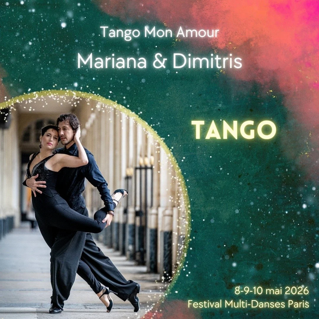 Pr&eacute;sentation des professeurs (8 / 27)

✨ Tango Argentin ✨
Mariana &amp; Dimitris
[&Eacute;cole Tango Mon Amour]

Le Tango Argentin est une danse d&rsquo;improvisation n&eacute;e &agrave; la fin du XIXᵉ si&egrave;cle dans les quartiers populair