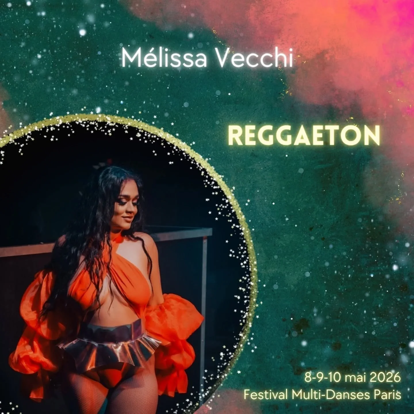 Pr&eacute;sentation des professeurs (12 / 27)

✨ Reggaeton ✨
M&eacute;lissa Vecchi

Le Reggaeton est une danse urbaine d&rsquo;origine carib&eacute;enne, n&eacute;e &agrave; la crois&eacute;e des influences jama&iuml;caines, latino-am&eacute;ricaines