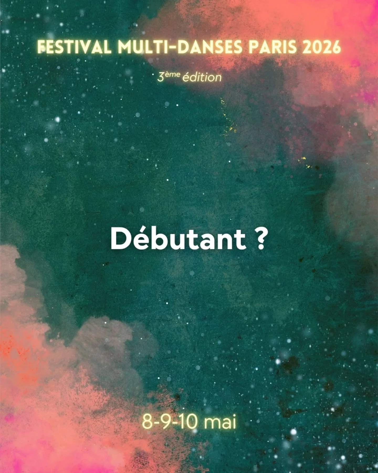 Tu es d&eacute;butant(e) ? ✔️
Tu danses d&eacute;j&agrave; ? ✔️
Tu veux d&eacute;couvrir ? ✔️

👉 Ce festival est fait pour toi

💃 22 disciplines
📍 8&ndash;10 mai &agrave; Paris

Viens comme tu es, et explore
👉 R&eacute;serve maintenant

#festival