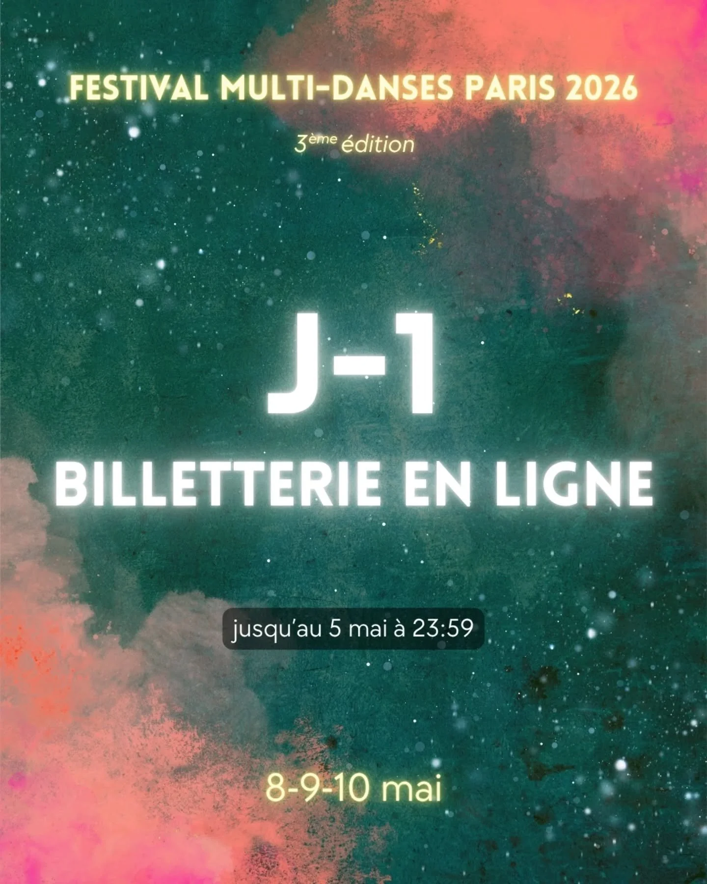 ⏳ Plus que 24h pour r&eacute;server en ligne

💃 Festival Multi-Danses Paris
📍 8&ndash;10 mai

👉 Ne passe pas &agrave; c&ocirc;t&eacute;

#festivalmultidansesparis
#danseparis
#dancefestival
#dernierechance
#parisevents