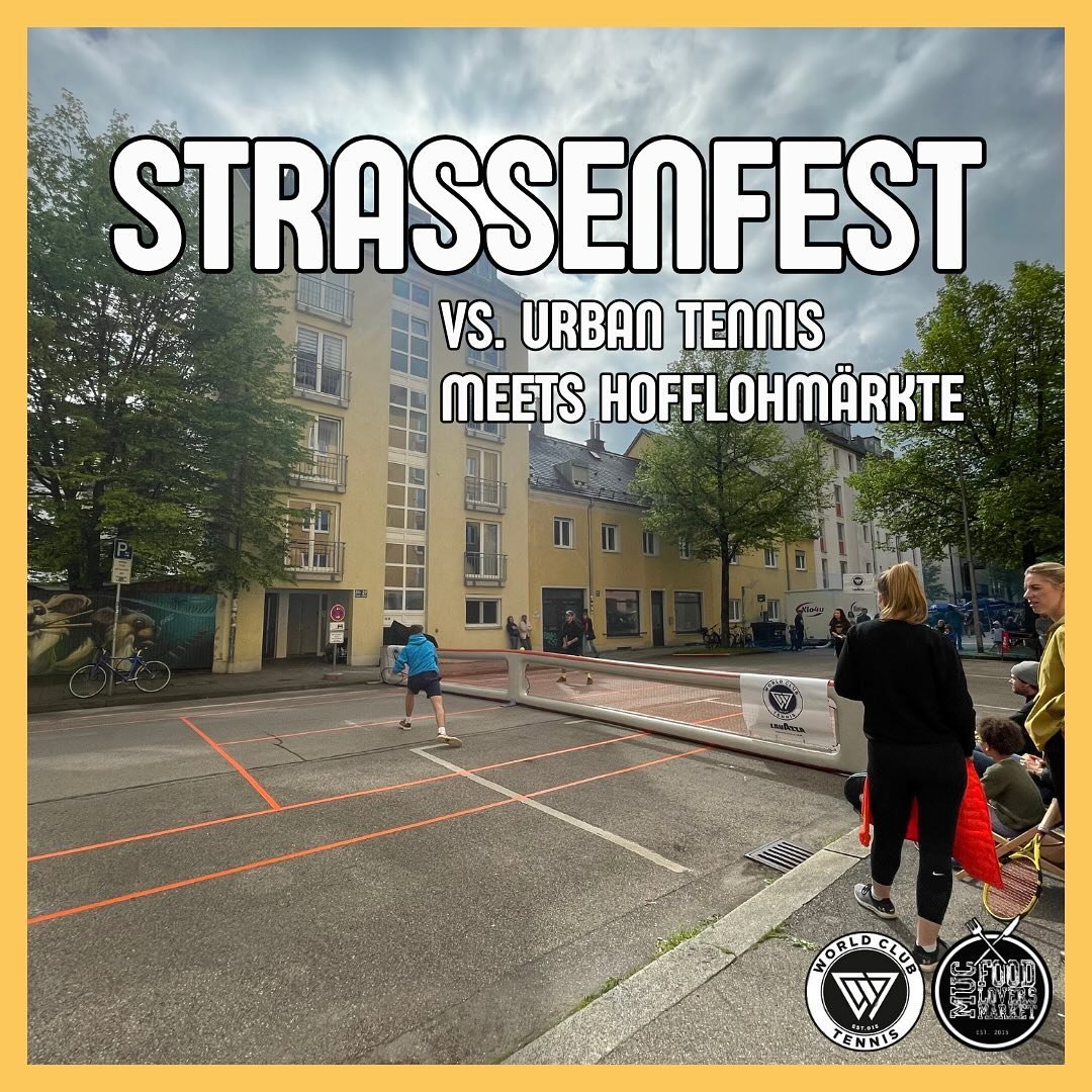 Auch dieses Jahr ist der @worldclubtennis wieder mit einem Urban Tennis Turnier mit dabei 🎾 
Packt euren Schl&auml;ger ein und kommt vorbei 🫶🏼

#giesing #m&uuml;nchen #urbantennis #familie #wochenende #strassenfest