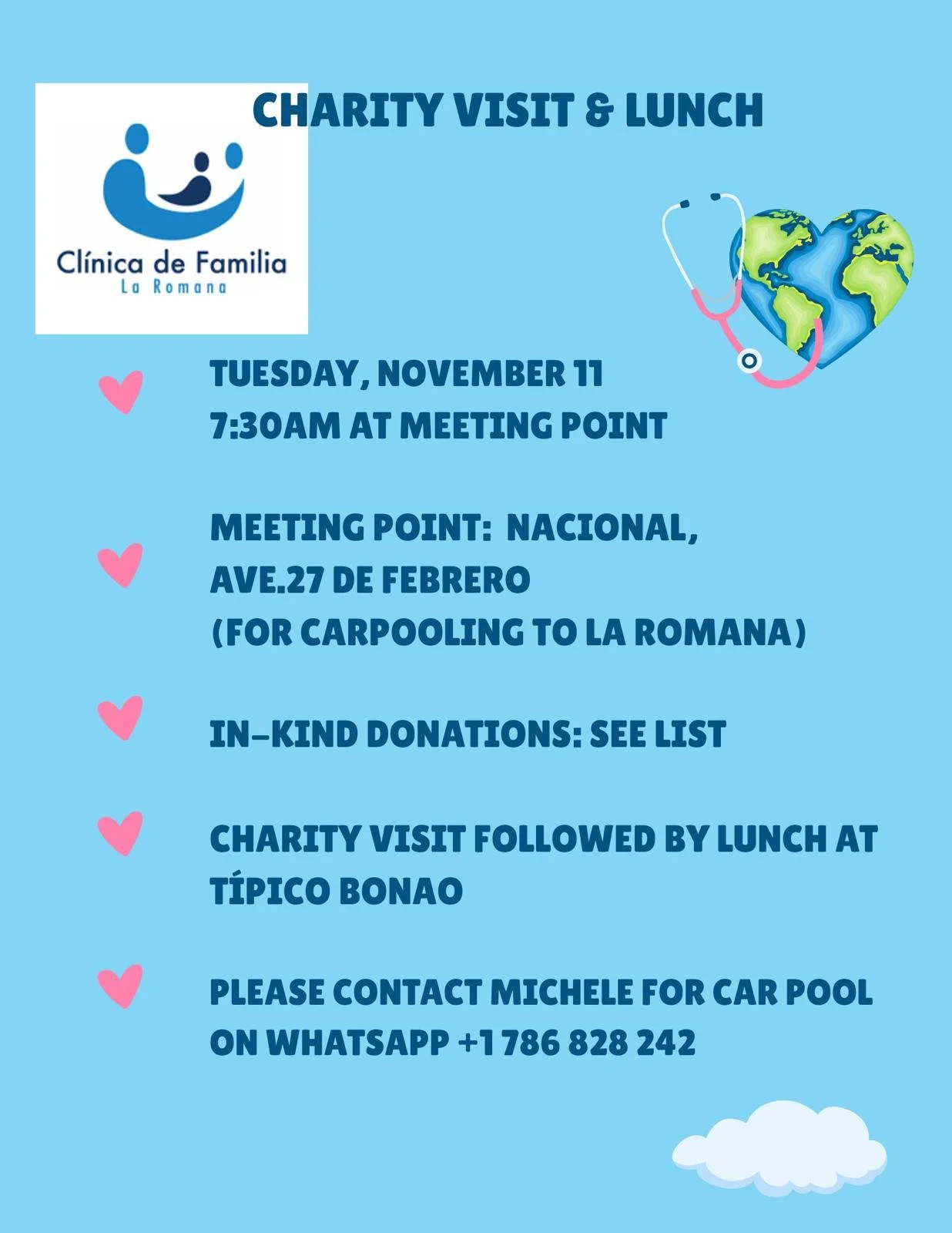 Charity visit ( Clinica de Familia La Romana)