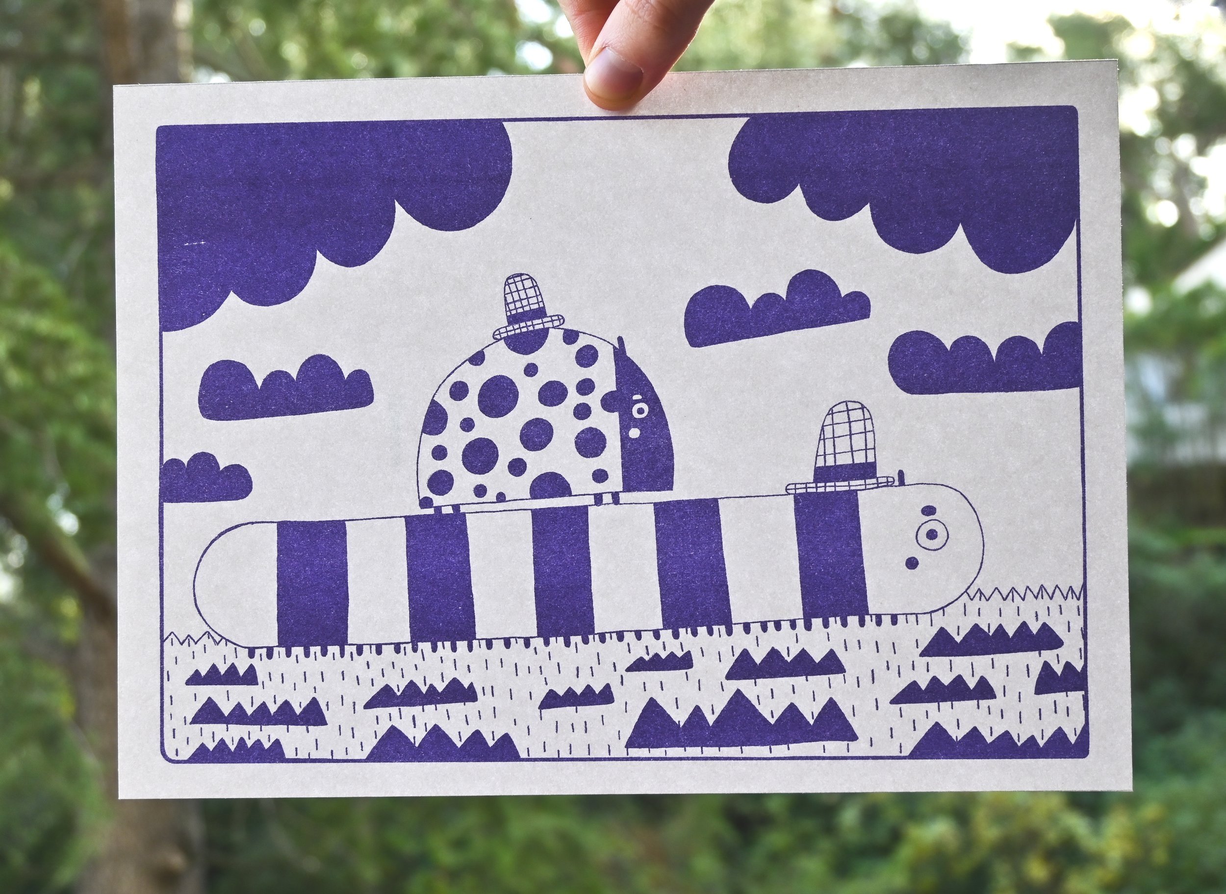 Risographie Coccinelle et Chenille