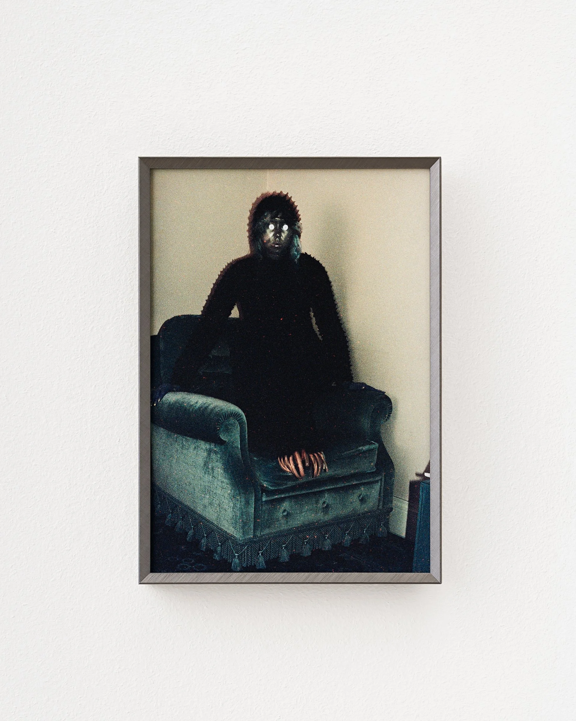 Agate Tūna, From series: Familiar (Pocket Spirits), 2025, Digital archival pigment print on archival paper mounted on neobond, aluminium frame, Print edition 2/5 + 2AP, 24 x 17 cm. Photo: Inguss Bajārs
