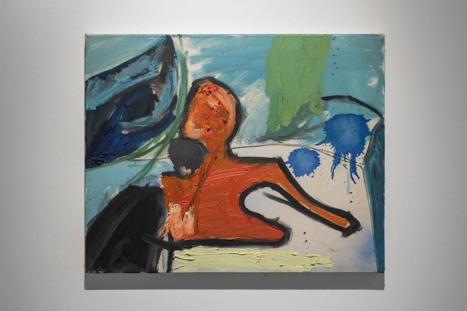 Benediktas Marija Žukas, PN V, 2025, Oil, mixed media on canvas, 45 x 35 cm. Photo: Kristīne Madjare.