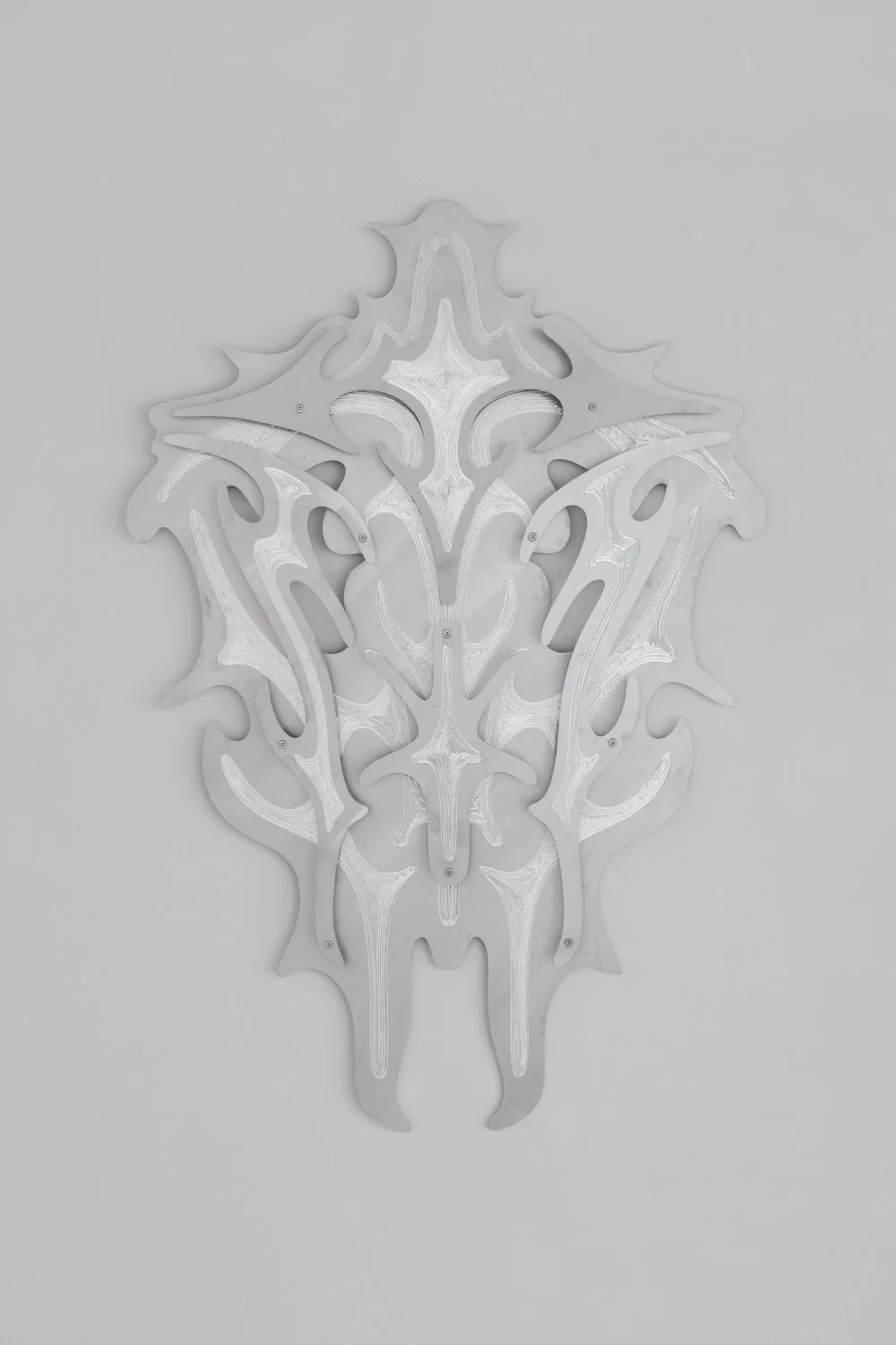 Aleksandrs Breže, Liturgical Paraphernalia No. 5, 2024, Aluminum, 94 x 138 cm. Photo: Kristīne Madjare