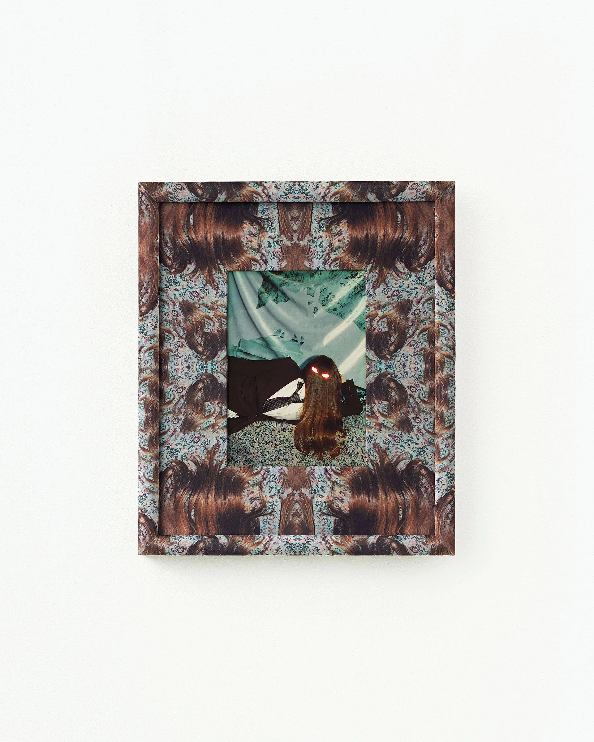 Agate Tūna, From Series: Non-place perspectives, Image 2024 / Printed and framed 2026, Digital archival pigment print on archival paper, mounted on neobond, wooden frame with photoprint on velvet, Print size: 24 x 17 cm, Unique Artist frame. Size: 38