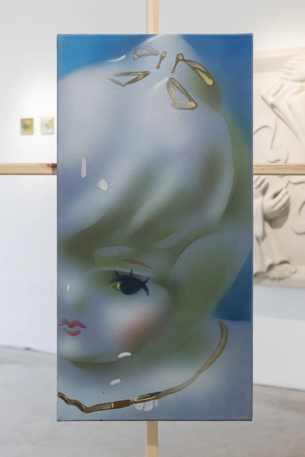 Dāvis Ozols, “-“, 2026, Acrylic canvas, 60 x 30cm. Photo: Kristīne Madjare.