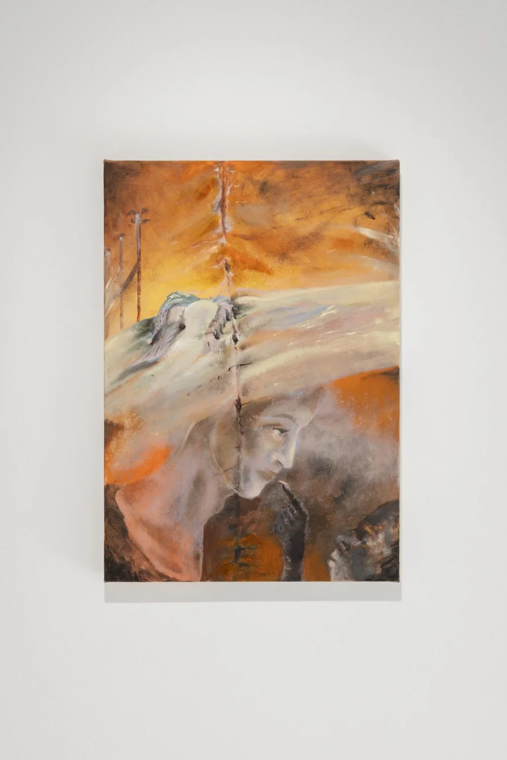 Angela Maasalu, Nighttime Thoughts, 2026, Oil on canvas, 50 x 40 cm. Photo: Kristīne Madjare