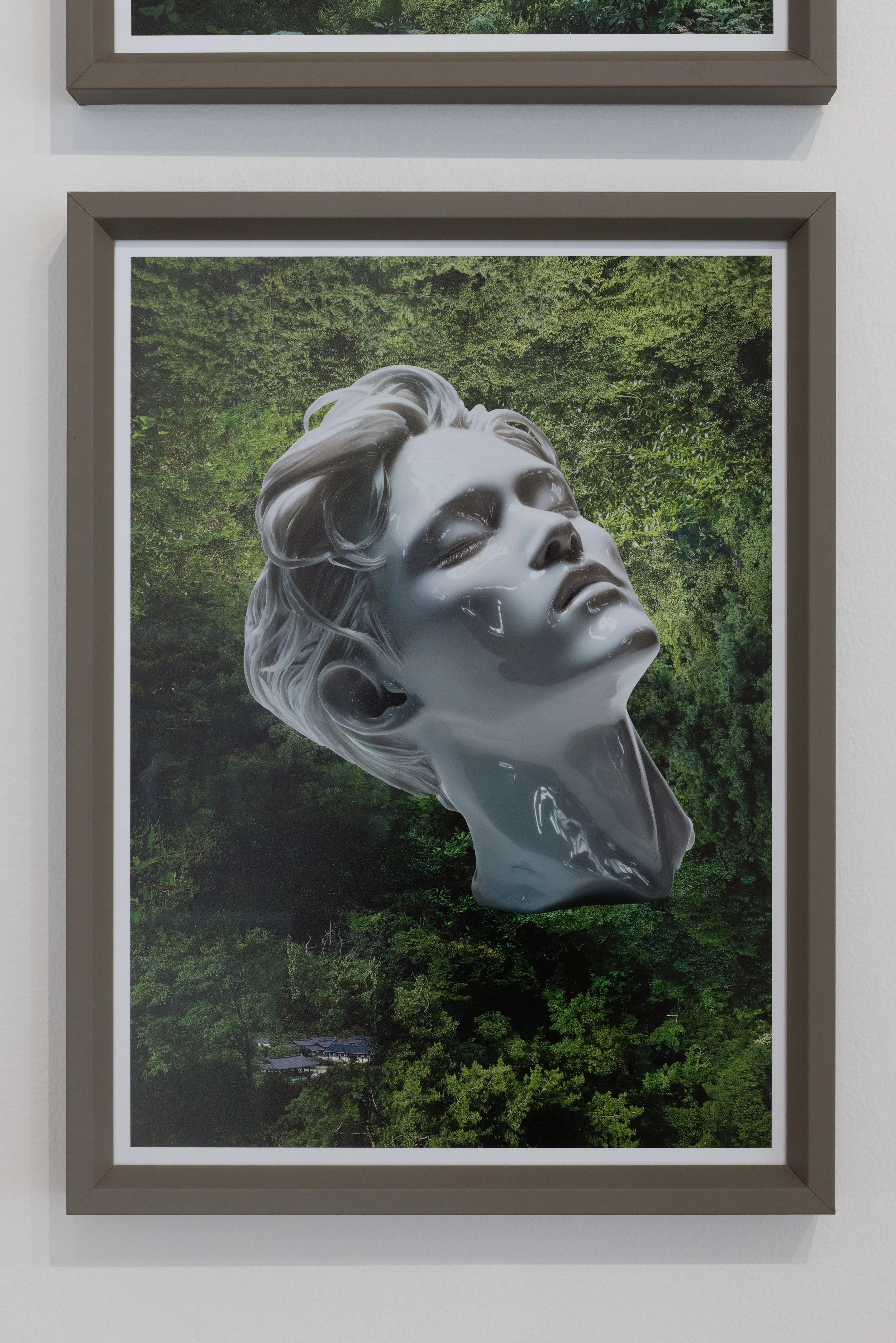 Juhang Ryu, Temple of the surfaace, 2025, Archival photography and digital image on paper, 30x41 cm, Edition 1/5. Photo: Kristīne Madjare.