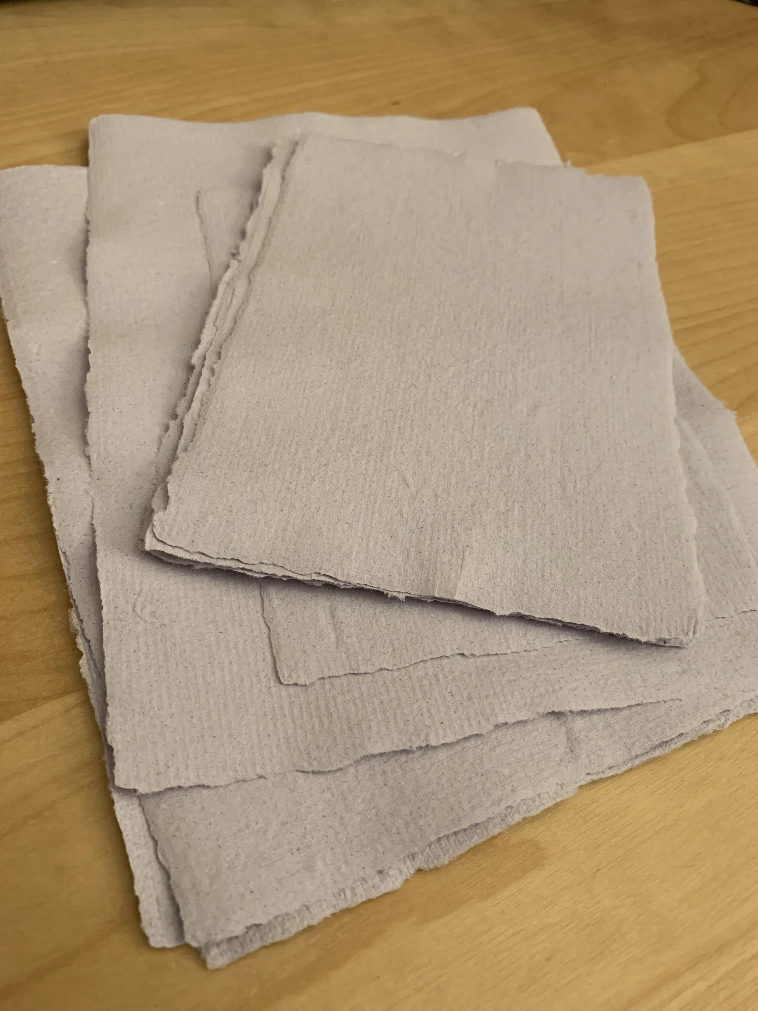 Pile of homemade recycled paper