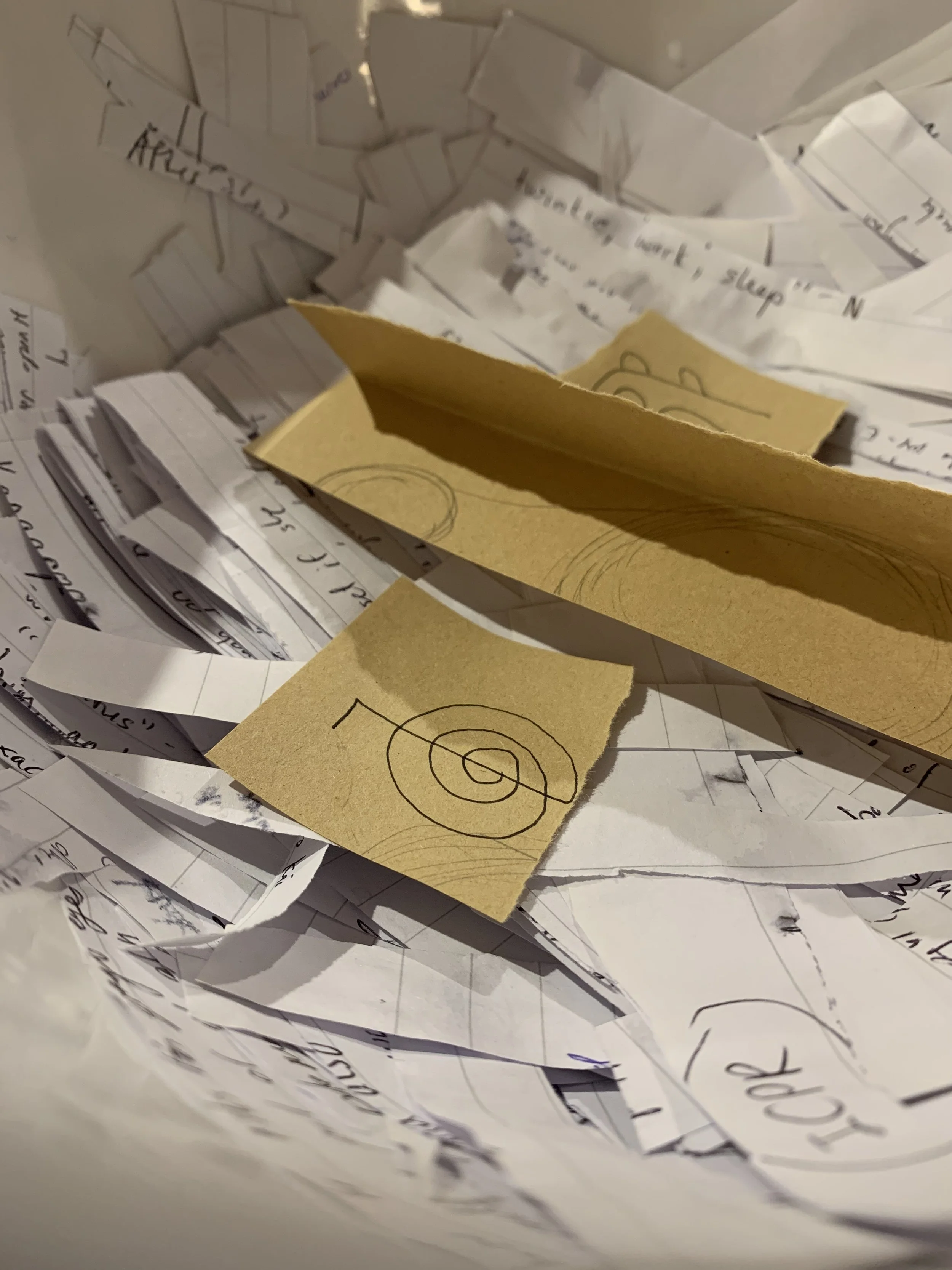 Shredded paper in bowl