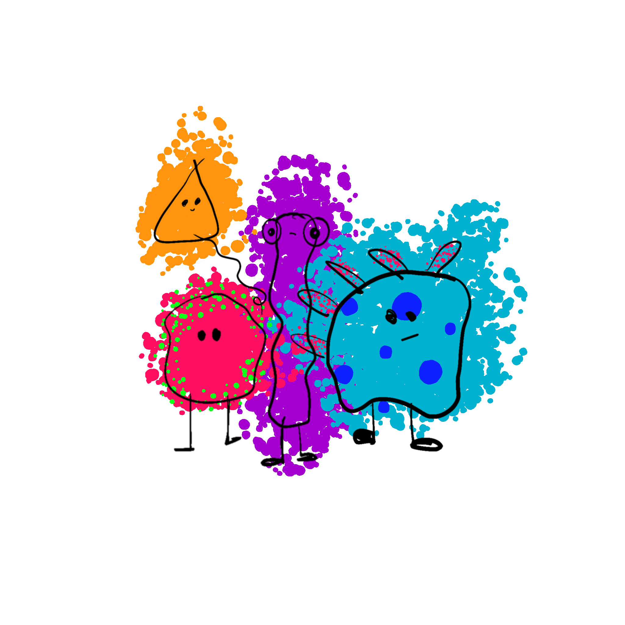 motely crew of color characters