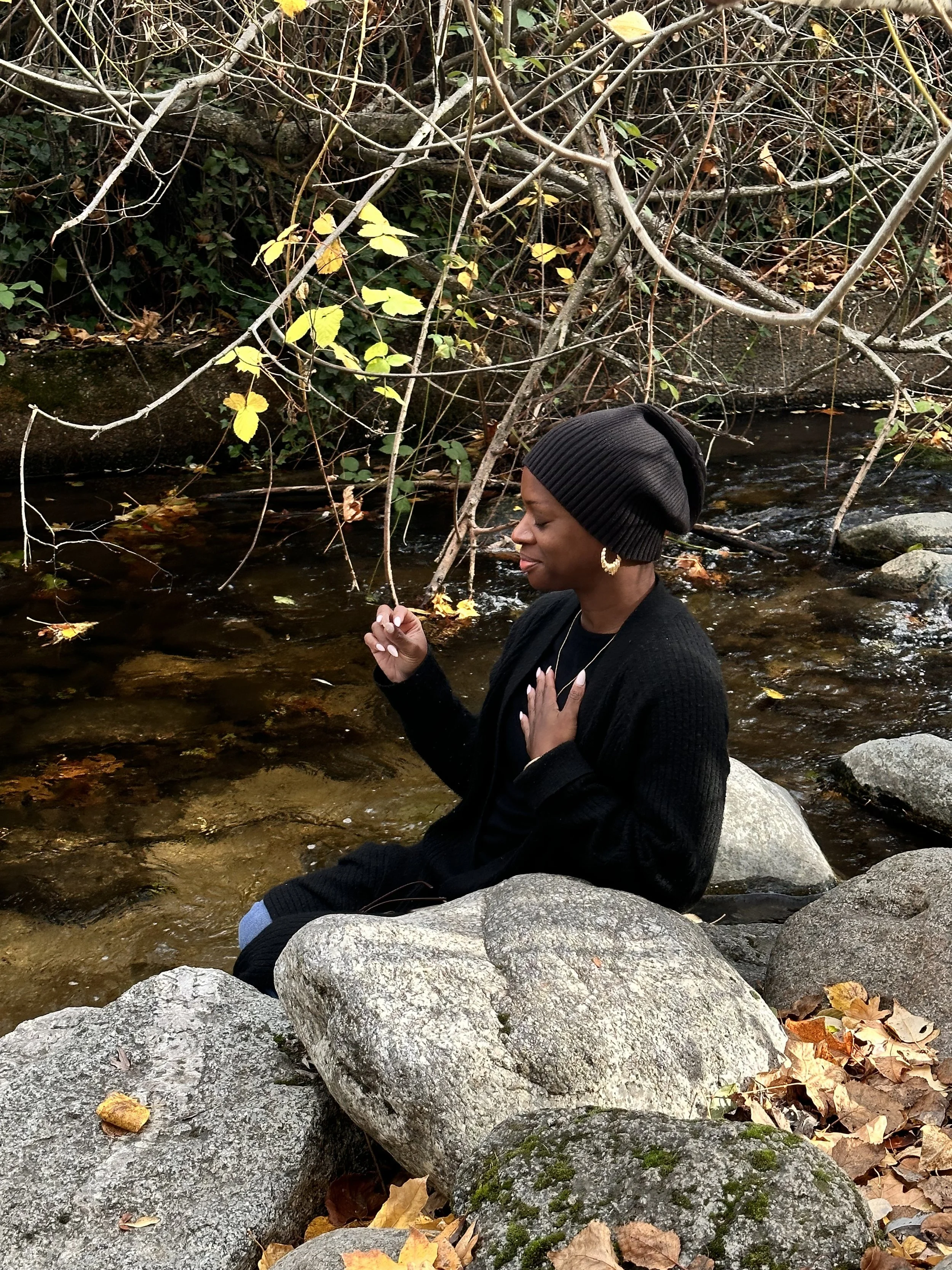 safia pulliam sitting in nature