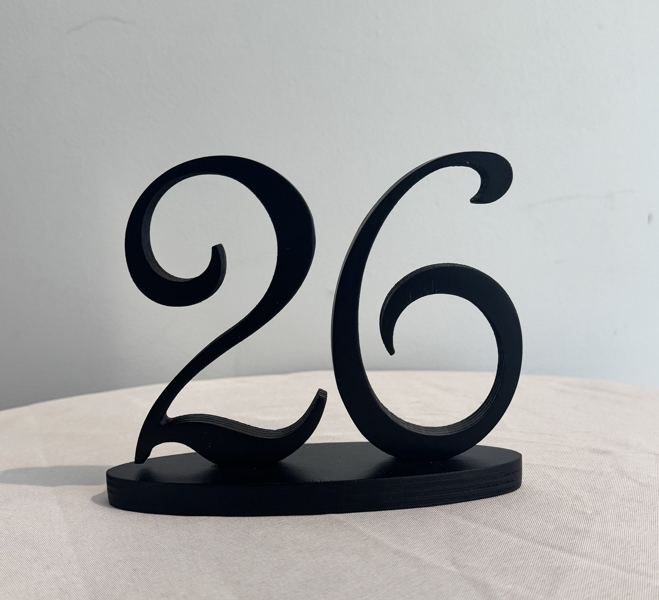 Black Table Number