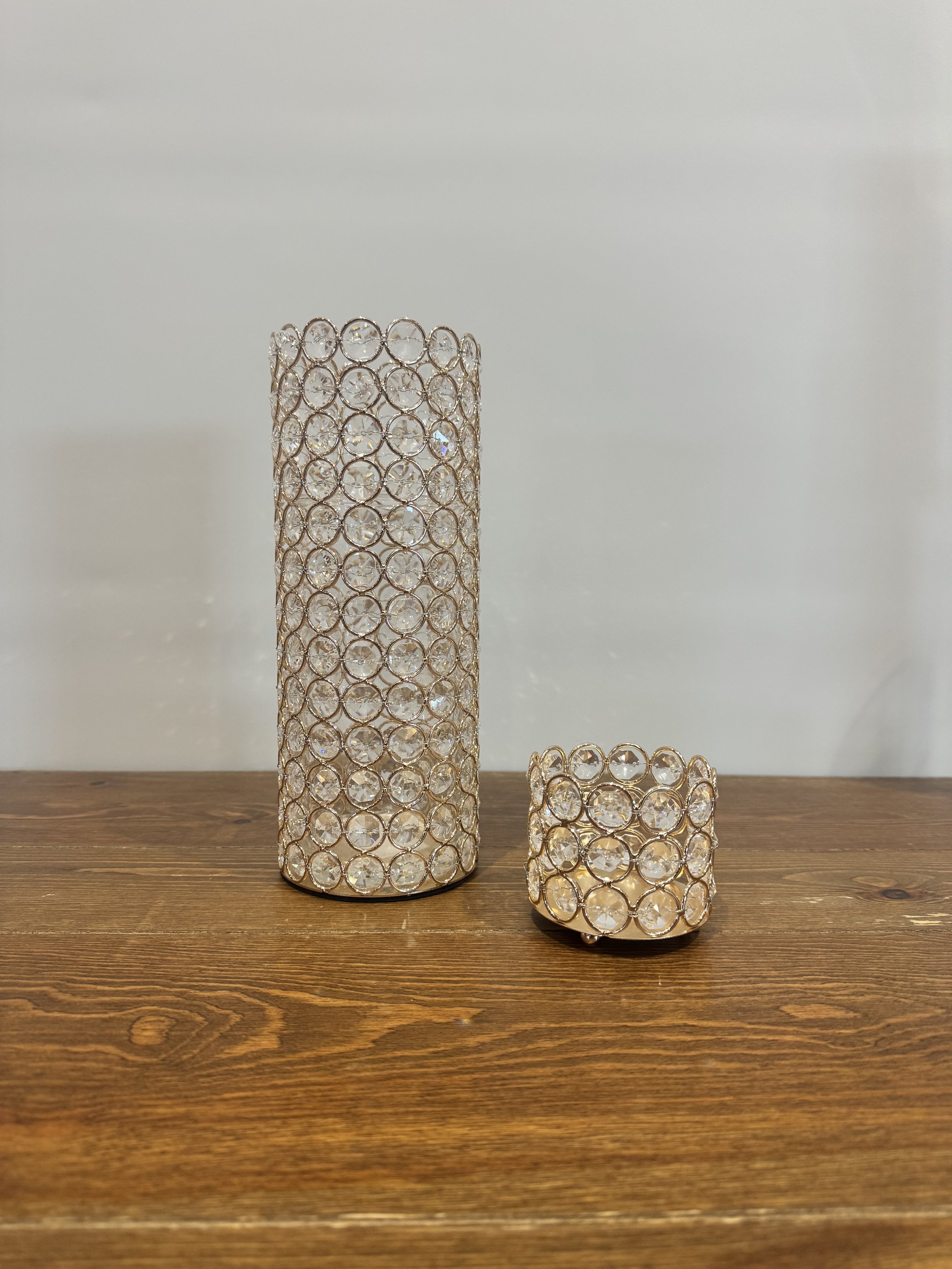 Gold Crystal Cylinder 2 Piece