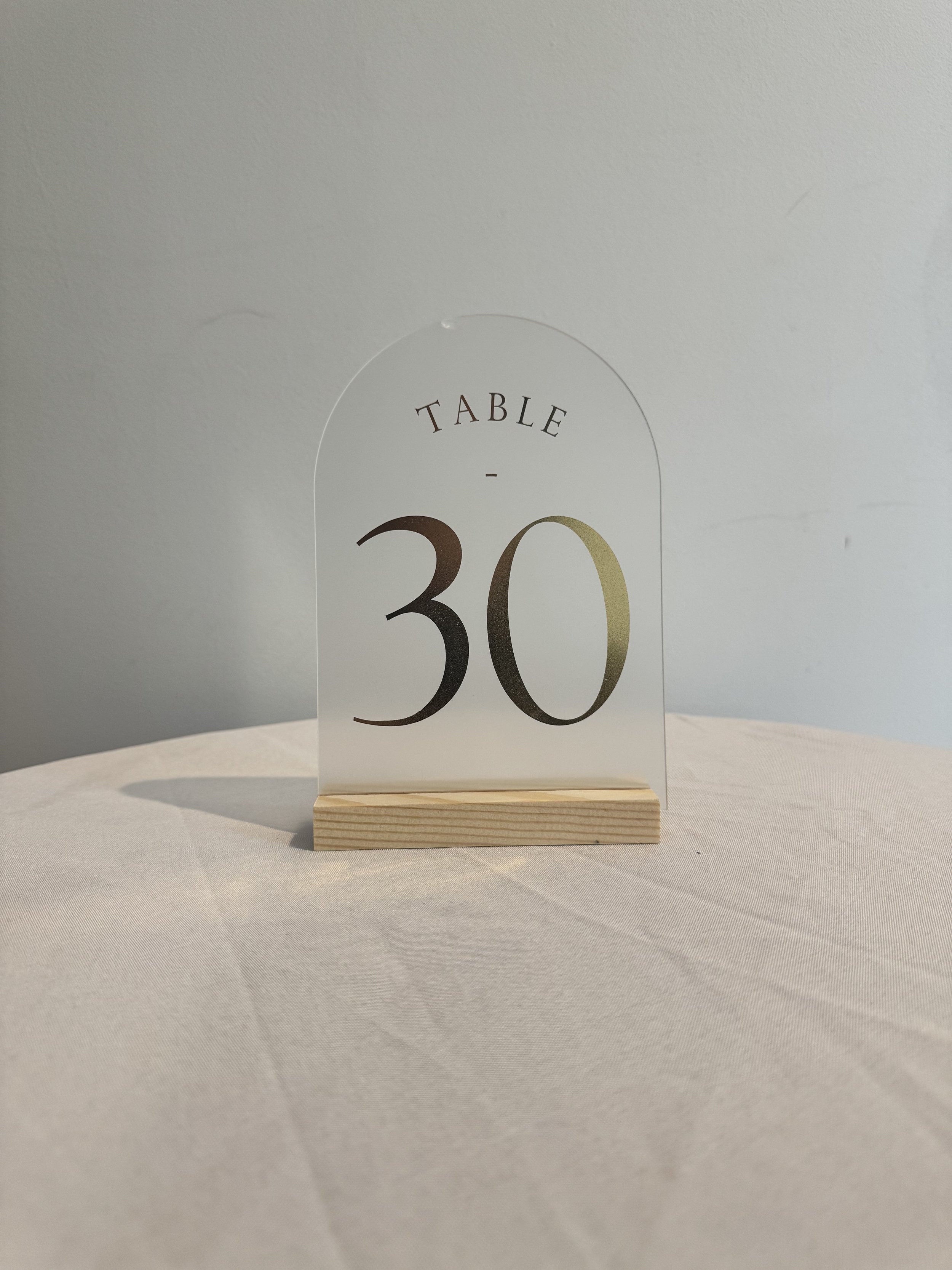 Clear/Gold Table Number