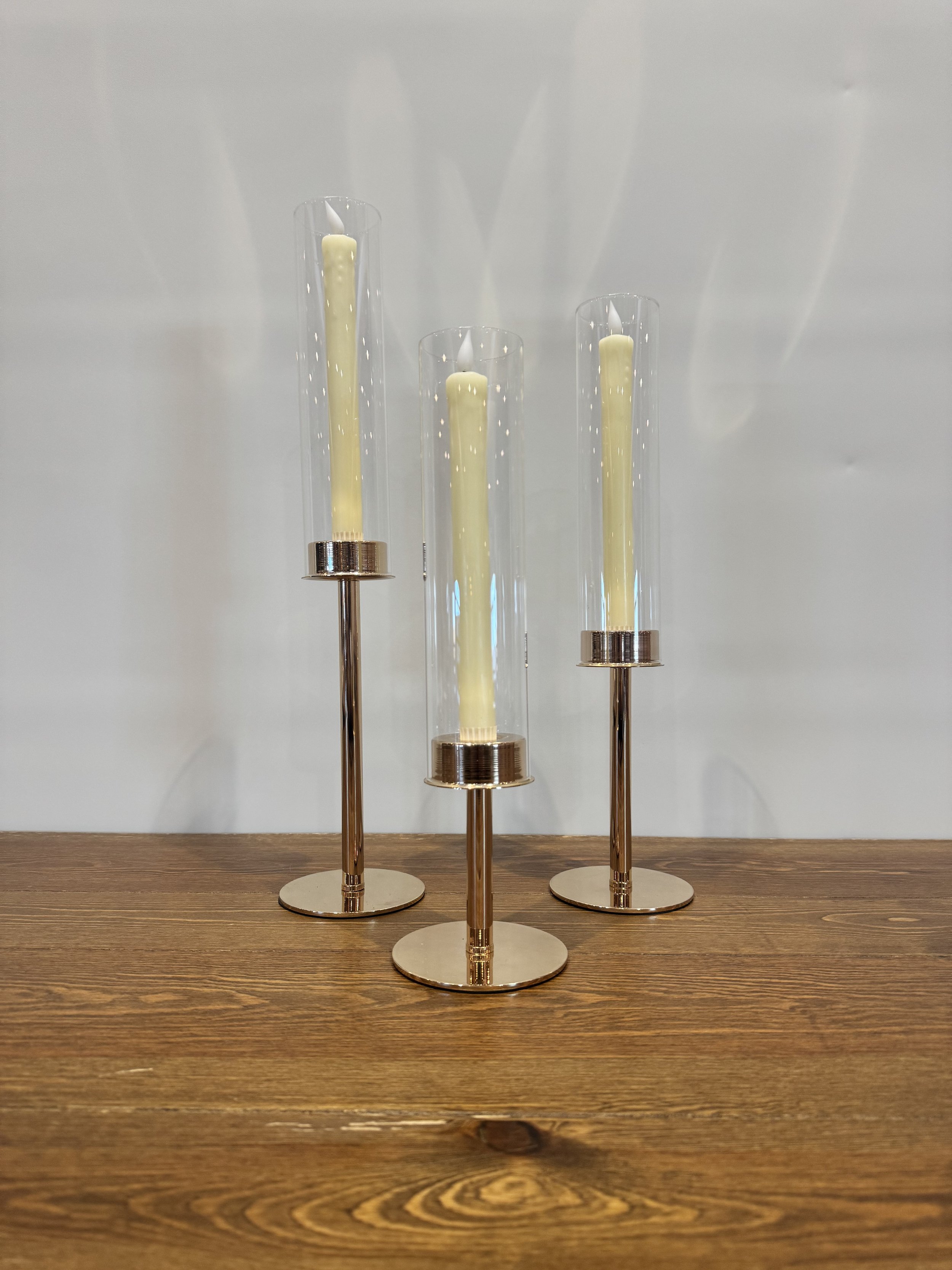 Gold/Glass Votive W/ Candles