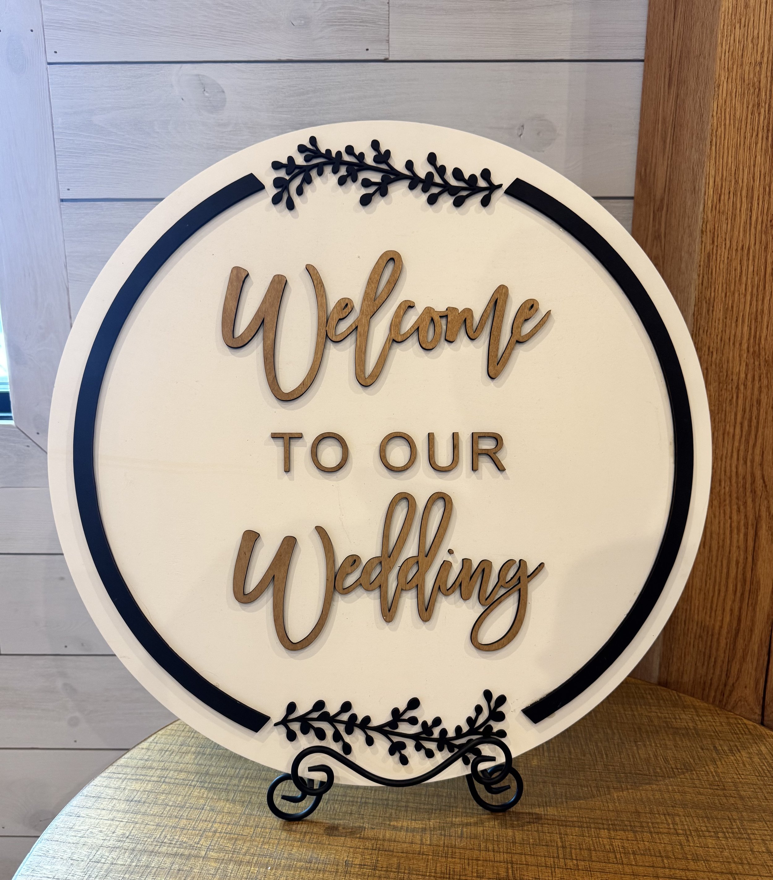 Welcome To Our Wedding Sign (white)