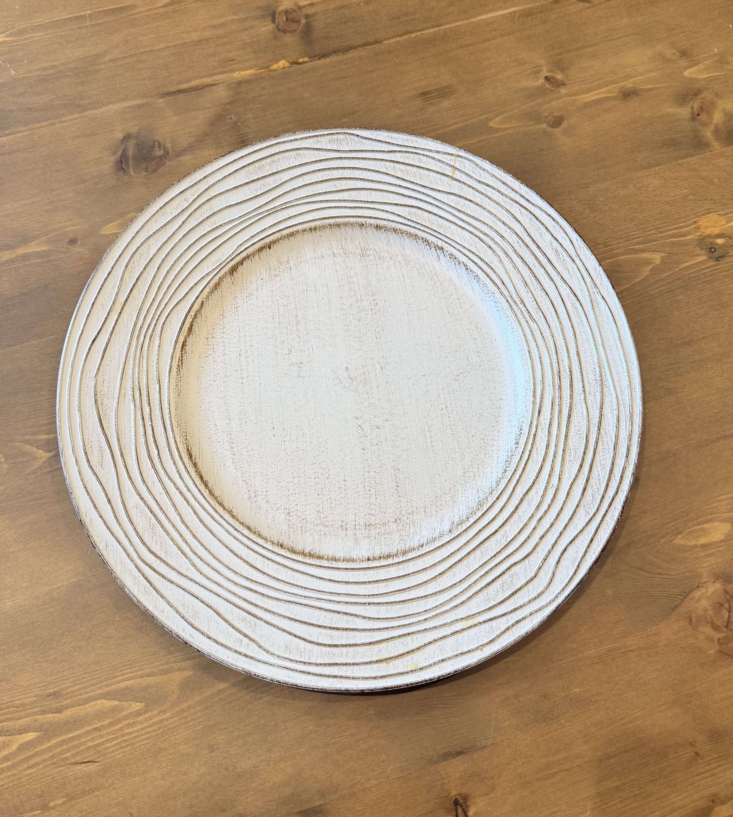 Cream/Brown Accent Charger Plate