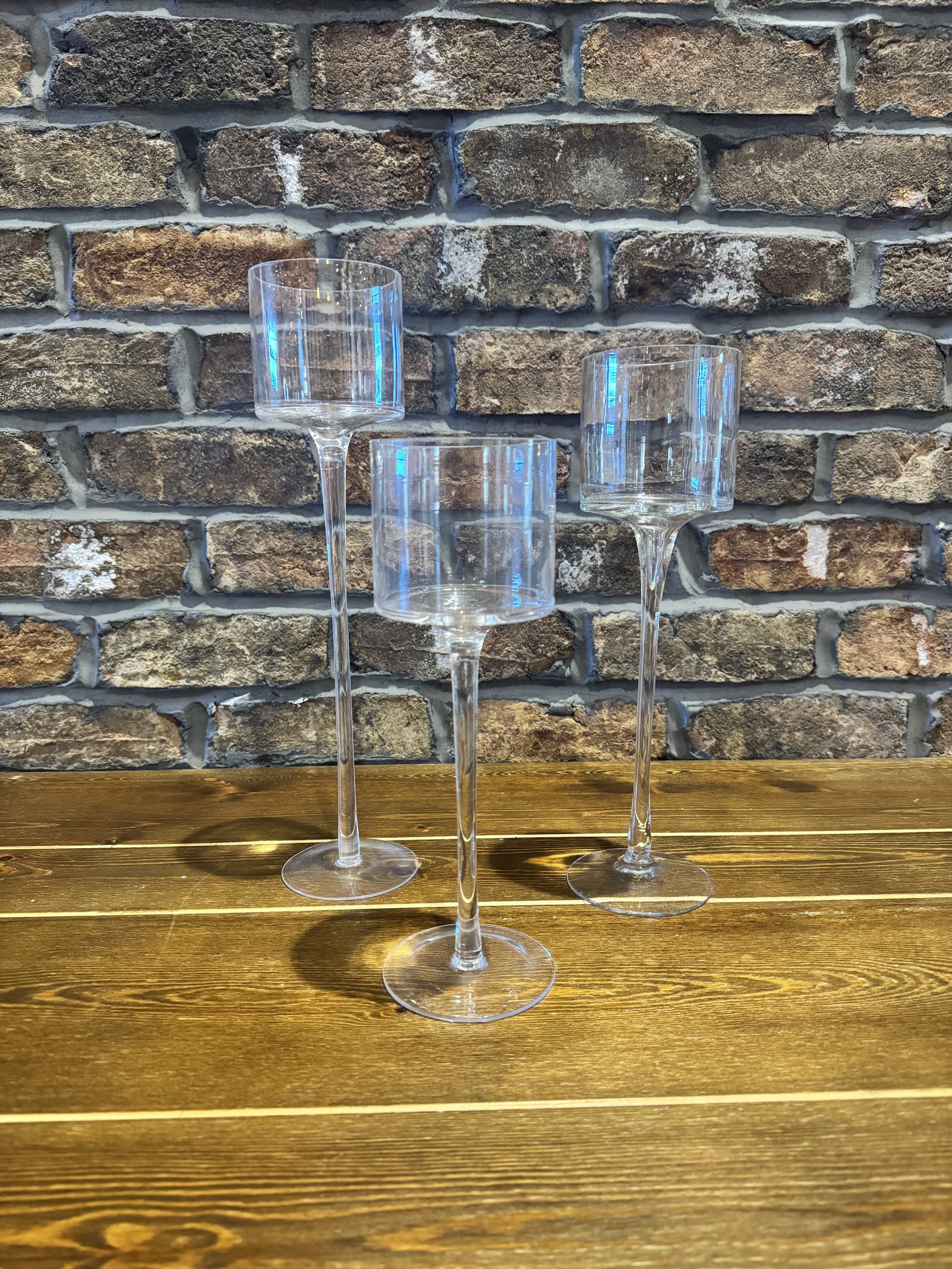 Tall Glass Votive 3 Piece