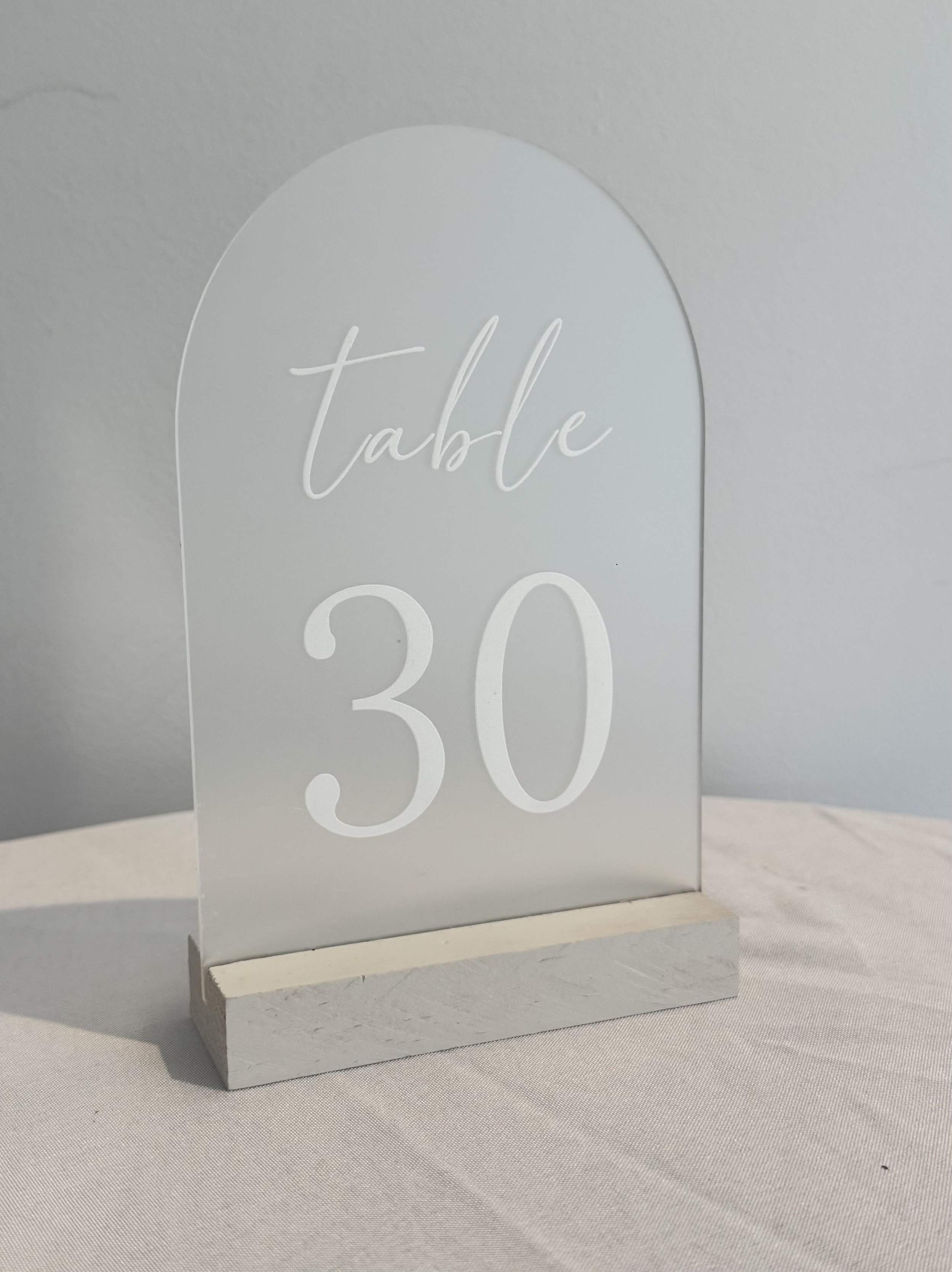 Frosted/White Table number