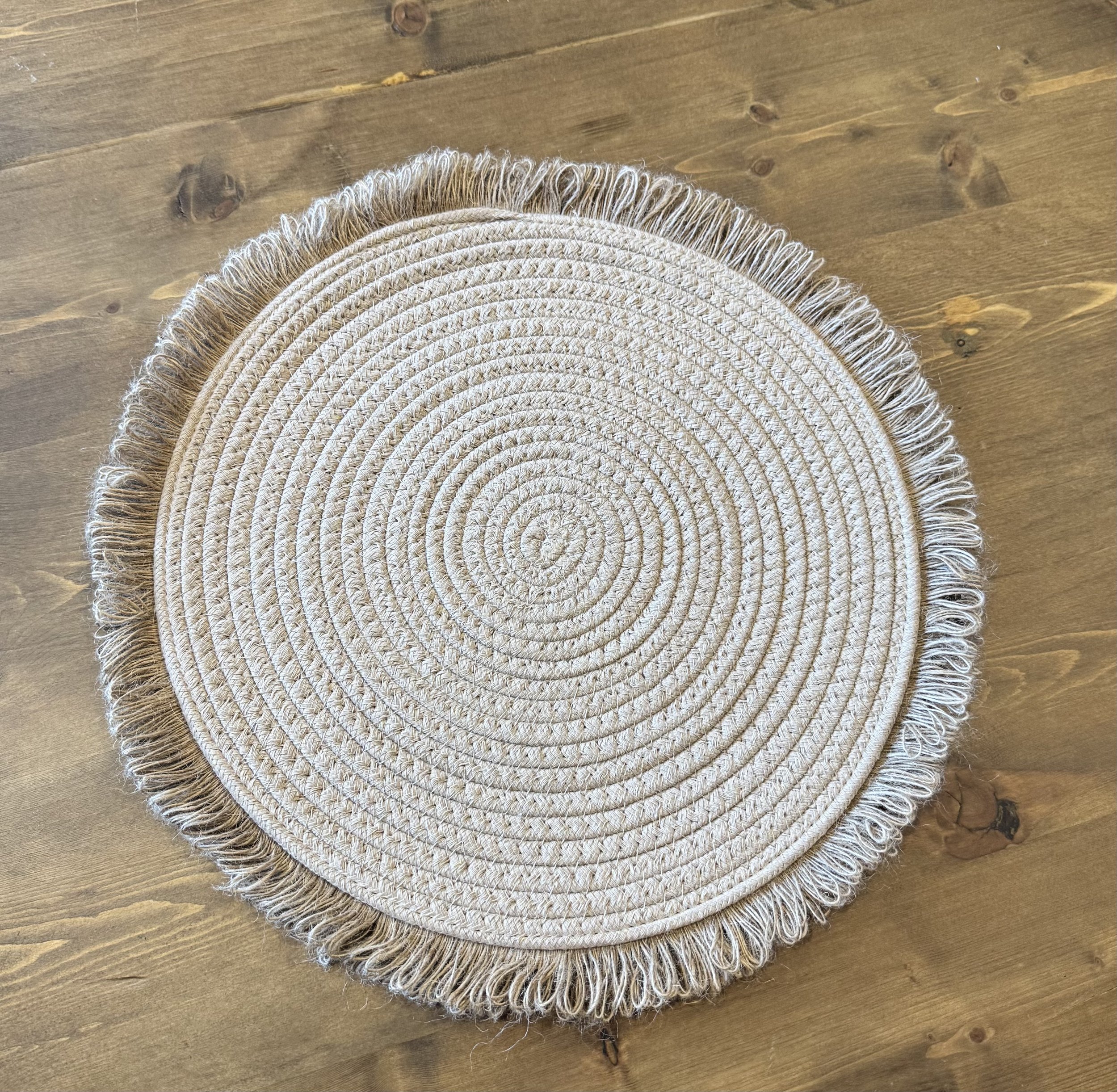Brown Fringed Charger Plate