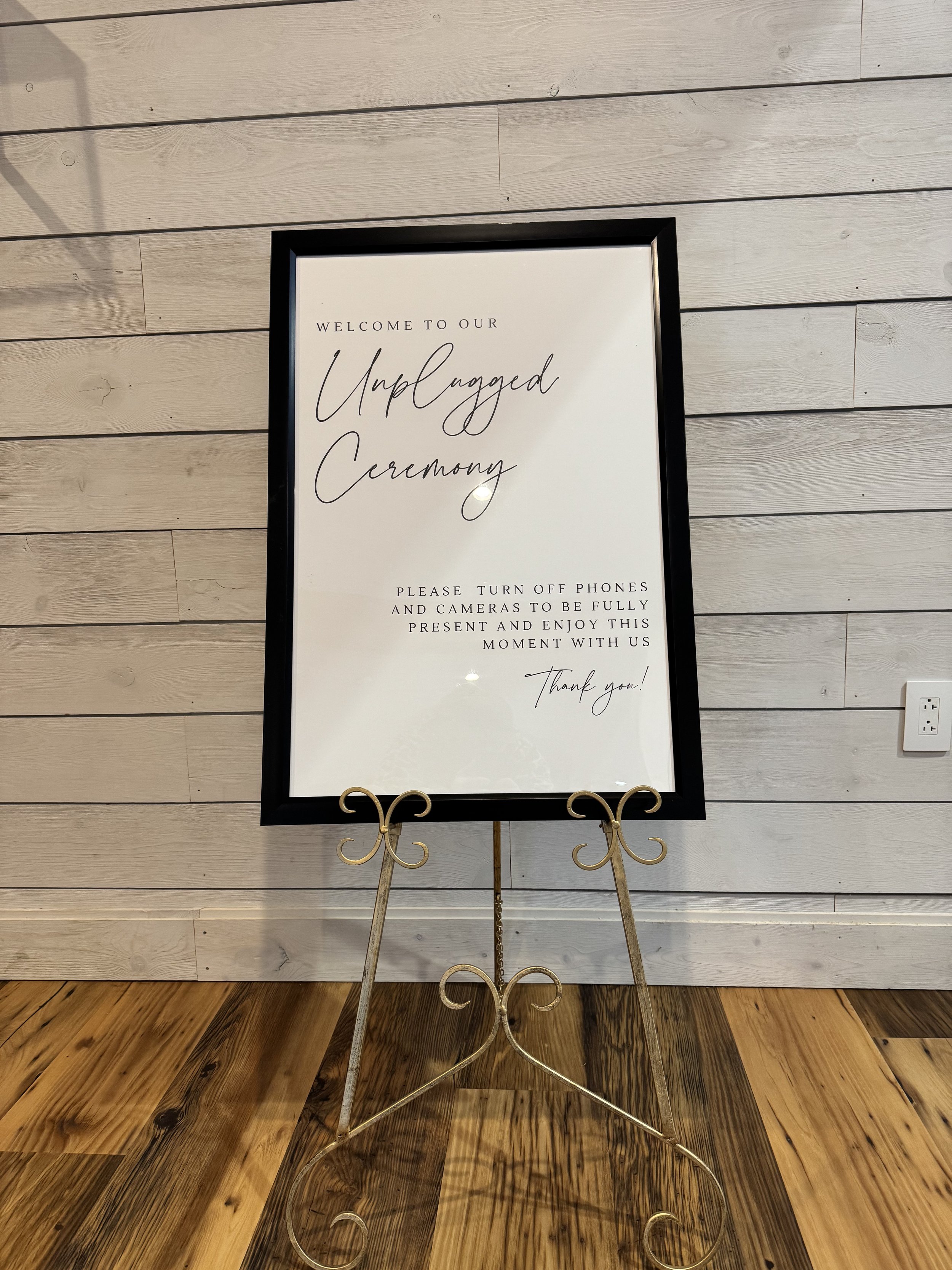 Unplugged ceremony Sign