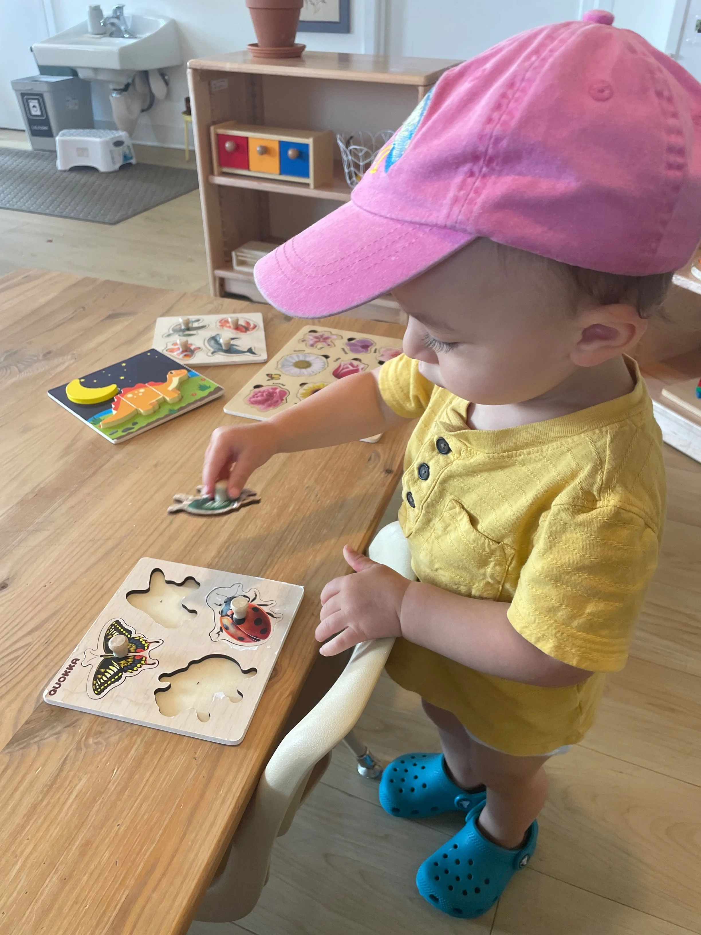 When a child is interested in their work, they can achieve deep concentration. In the Montessori method, children make their own choices about what activities they will explore. That means they are always doing a work they find interesting!