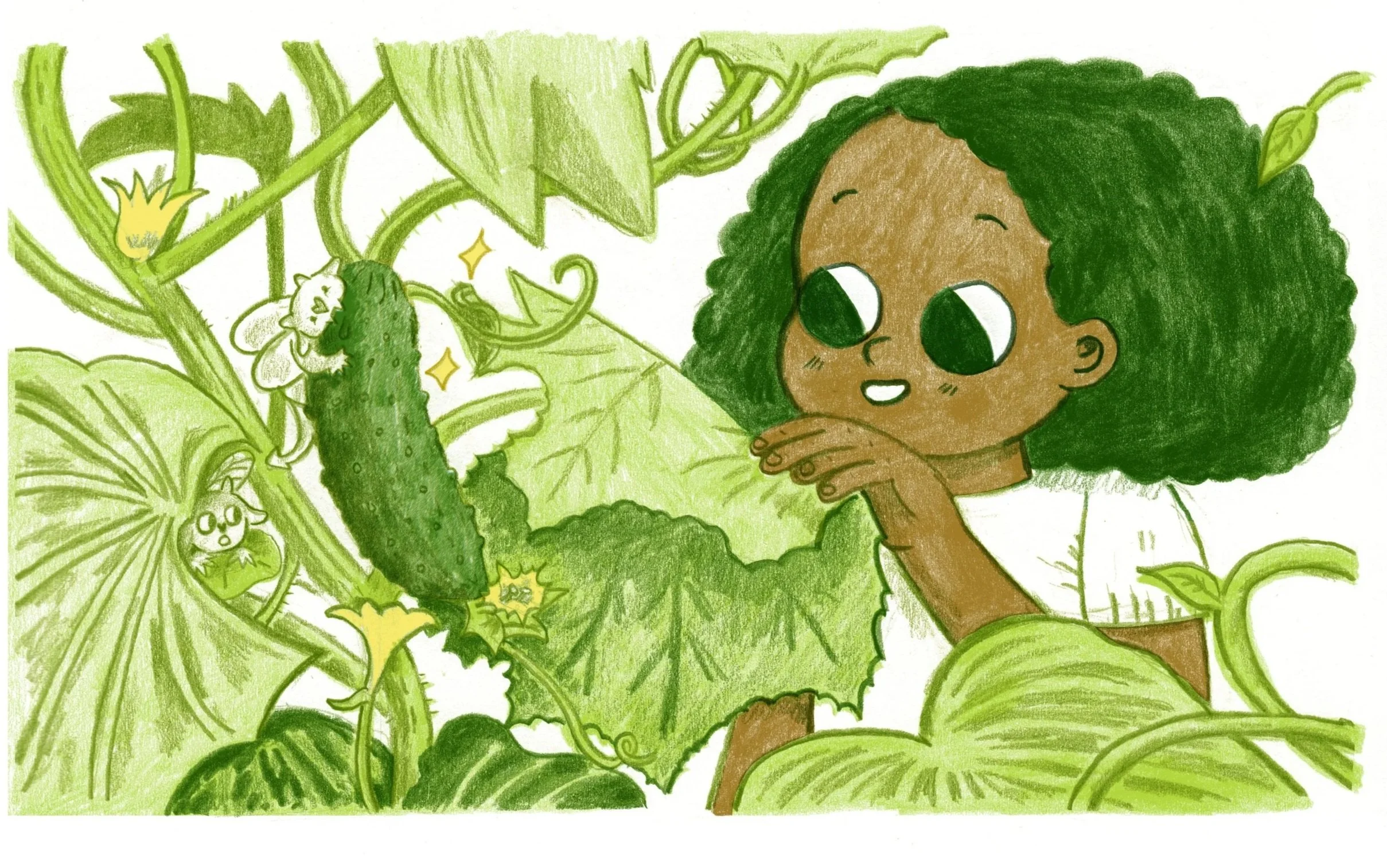 Cucumber imps // pencil & digital