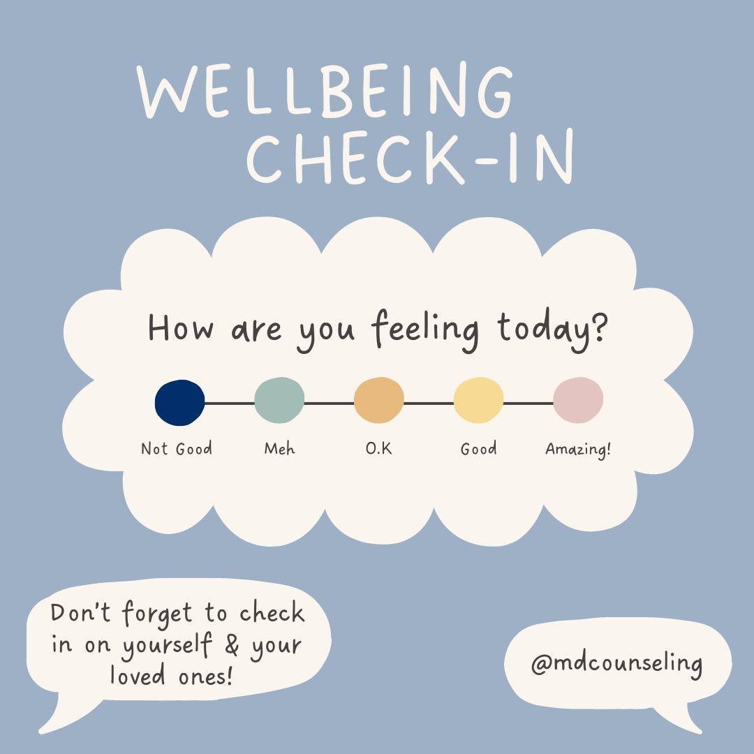 Check-in time?

Mother's Day still has you blue? Is all the rain in the forecast lately dragging your energy down? Feeling isolated after all the school or job requirements? Check-in with yourself and others. 
.
.
.
#MentalHealthMatters #WellnessChec