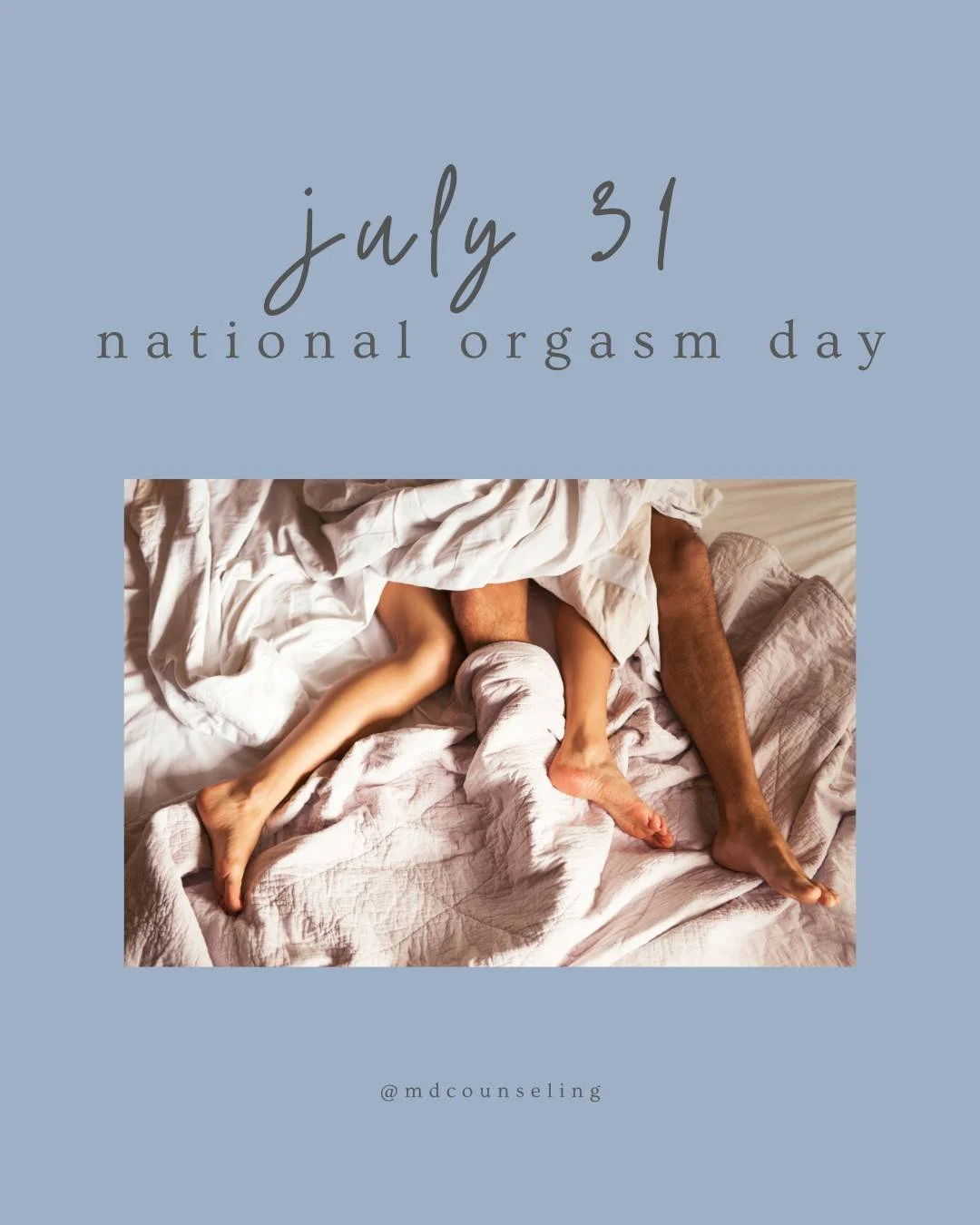 Celebrate today! 
Alone or partnered, today is the day to love yourself.
.
.
.
 #NationalOrgasmDay #SelfLove #SexualWellness #BodyPositivity #LoveYourself #IntimacyMatters #HealthyRelationships #SexEducation #MindfulLiving