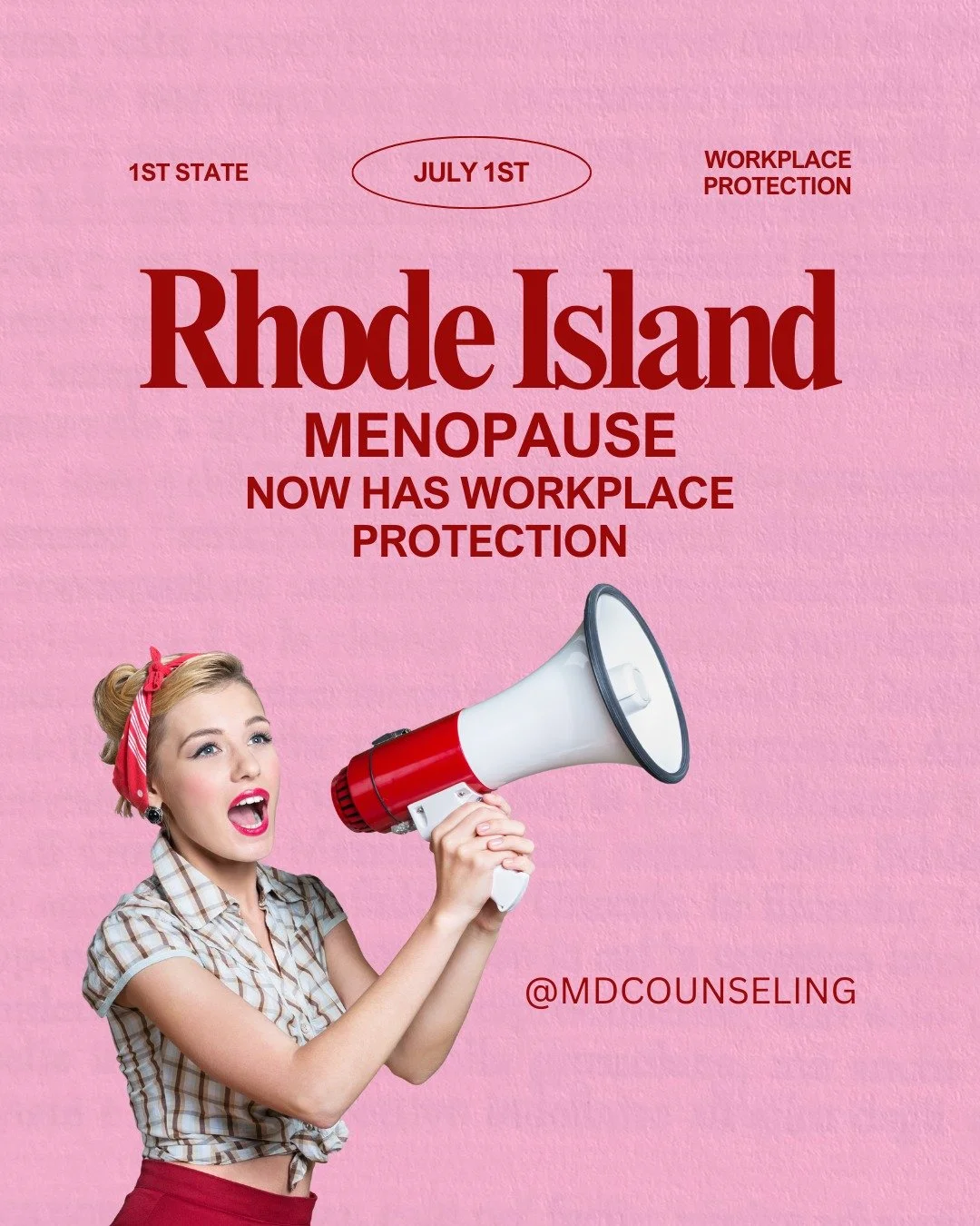 Have you heard?
Rhode Island is the first state to provide menopause workplace protection as of July 1, 2025
Read below, directly from the Rhode Island General Assembly press release.
"STATE HOUSE — Rhode Island has signed into law legi