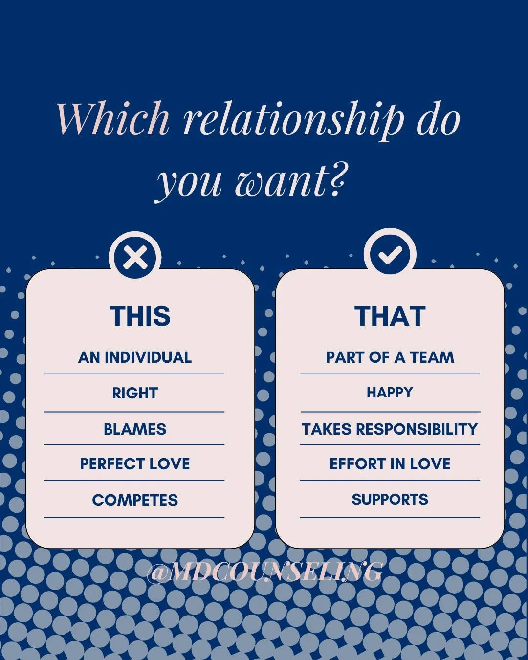 Being a good partner takes intention and self-awareness. Are you showing up as someone who competes or someone who supports?

Pay attention to the difference between &ldquo;This&rdquo; and &ldquo;That&rdquo; relationships. Which one do you want to bu