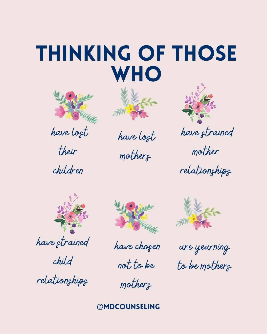 This is not a day of flowers and cards for all women. This can be a hard day, even challenging to avoid with advertisements and reminders everywhere. 

Celebrate you and have compassion for others.
.
.
.
 #Compassion #MentalHealthAwareness #SupportWo