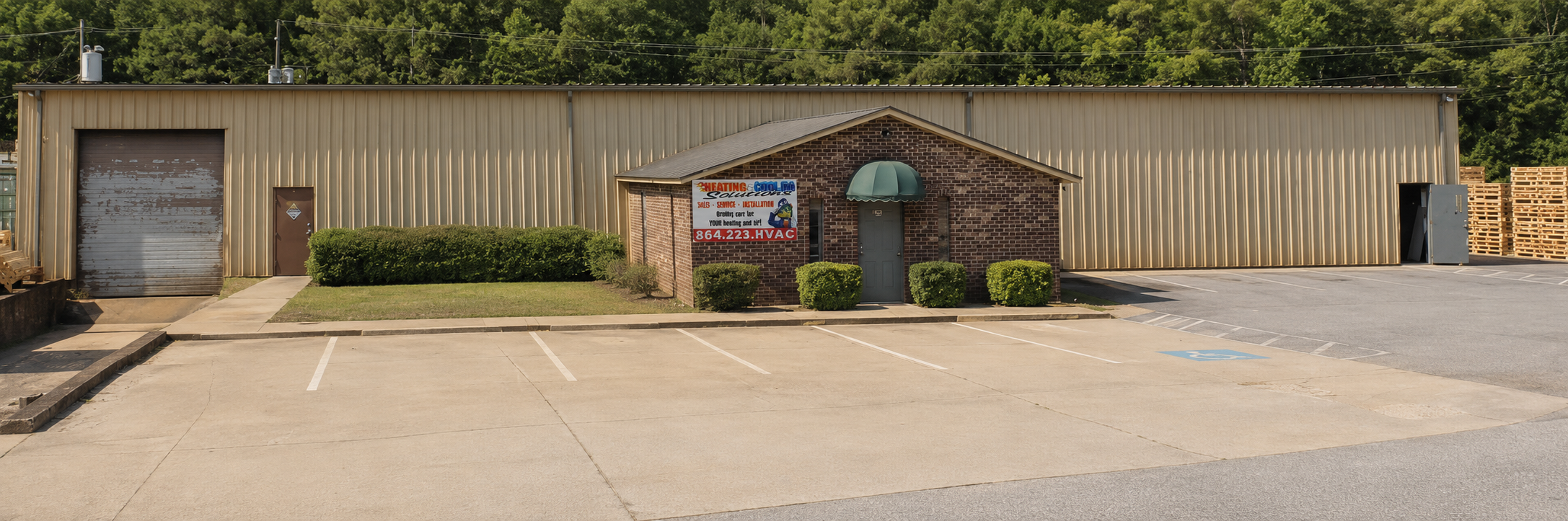 Exterior of the Heating & Cooling Solutions office in Greenwood, South Carolina.