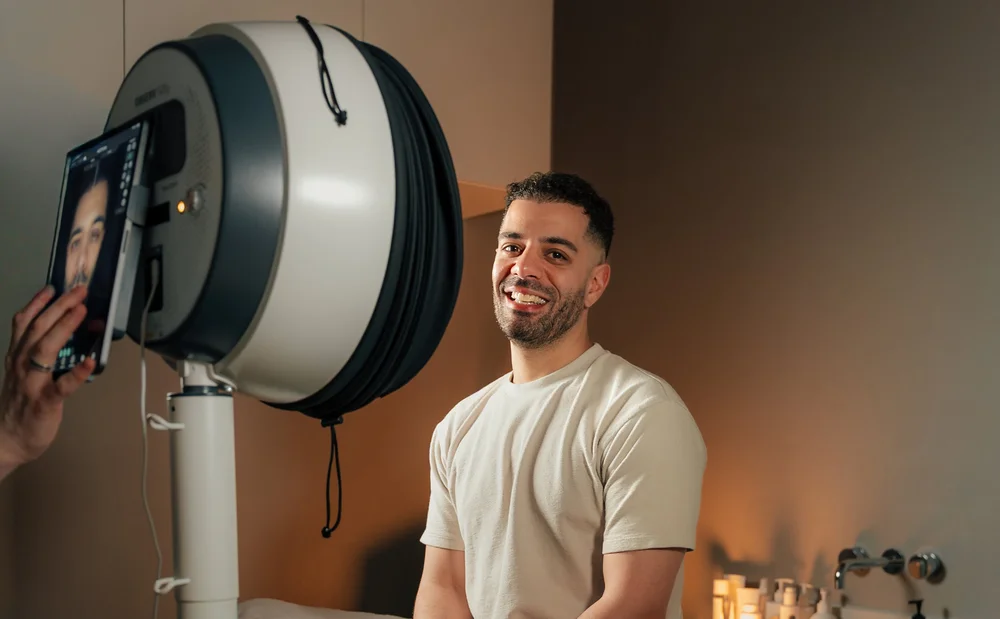 Skin consultation using Observ 520x device at CAMS Sydney