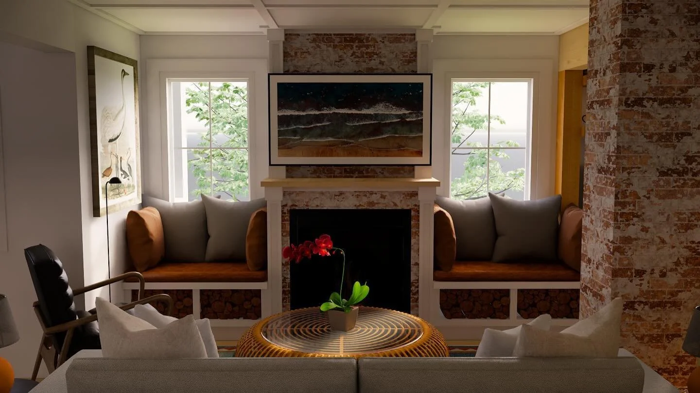 An Outer Banks beach cottage is generally small, inviting, cozy, and most importantly reflects traditional local architectural design. Using this design aesthetic as guidelines helped me when designing this beautiful living room in a historic Ocracok