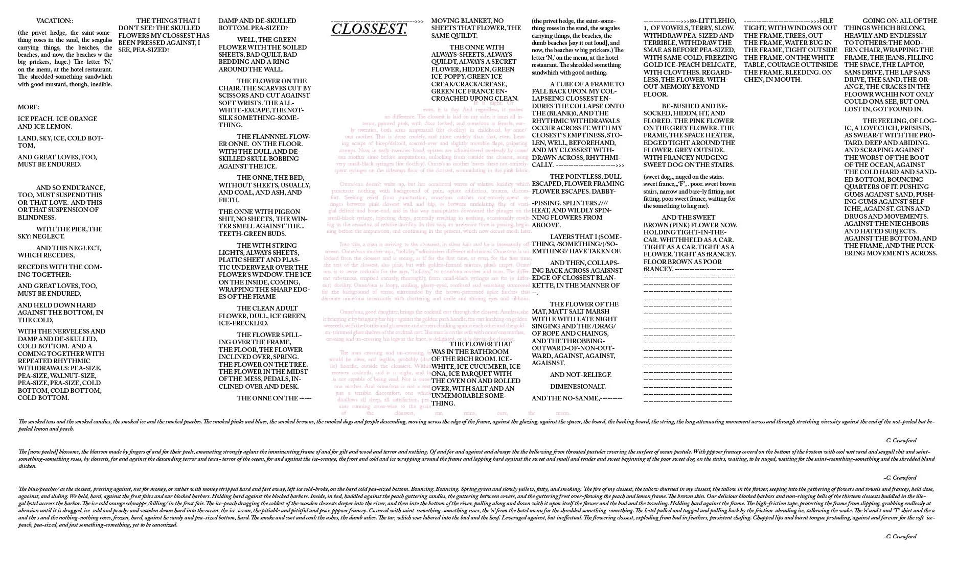 CLOASSEST (The privet hedge, the saint-something roses…)