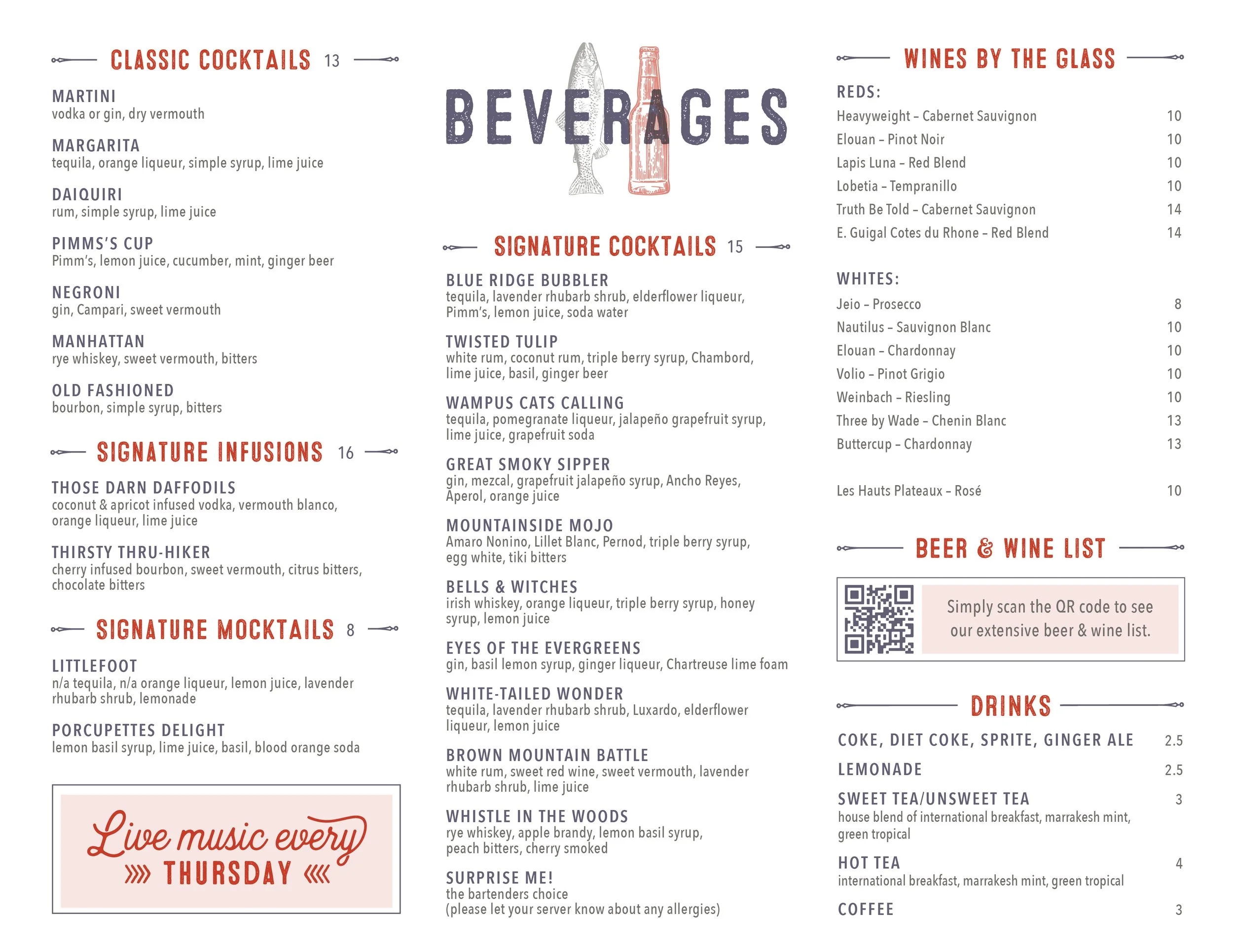 Menus — The Speckled Trout Restaurant & Bottle Shop