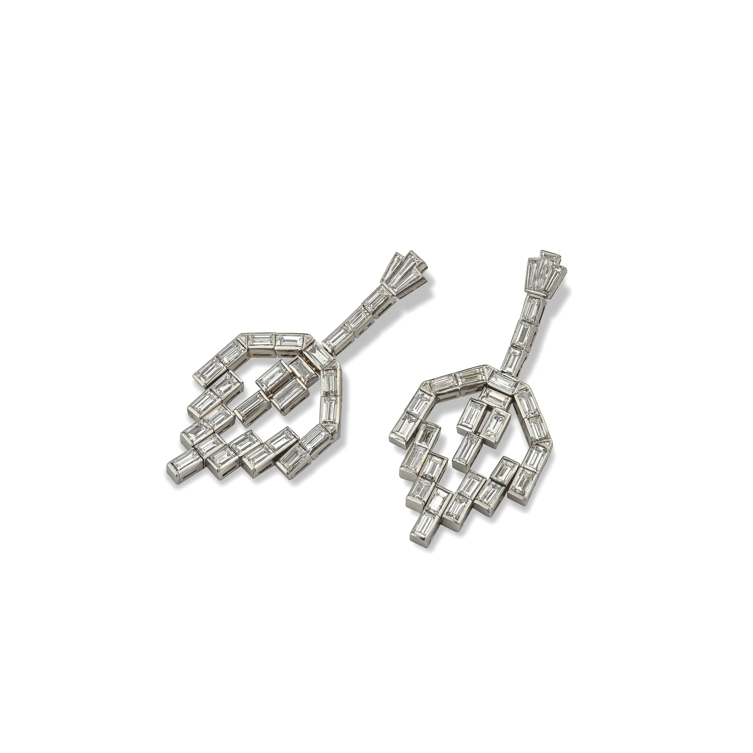 A9468C A PAIR OF ART DECO DIAMOND PENDANT EARRINGS.jpg